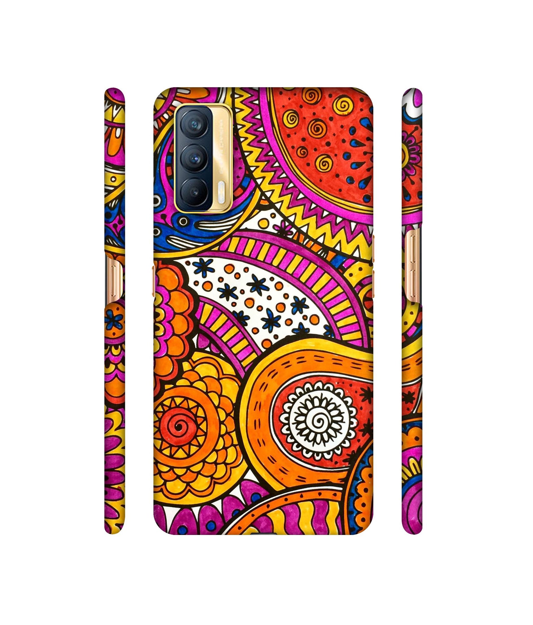 Rangoli Paisley Art Designer Hard Back Cover for Realme X7 5G