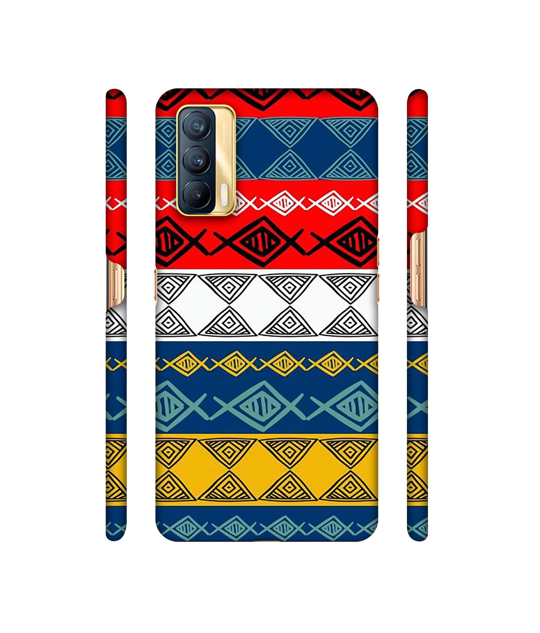 Colorful Hand Made Rangoli Art Designer Hard Back Cover for Realme X7 5G