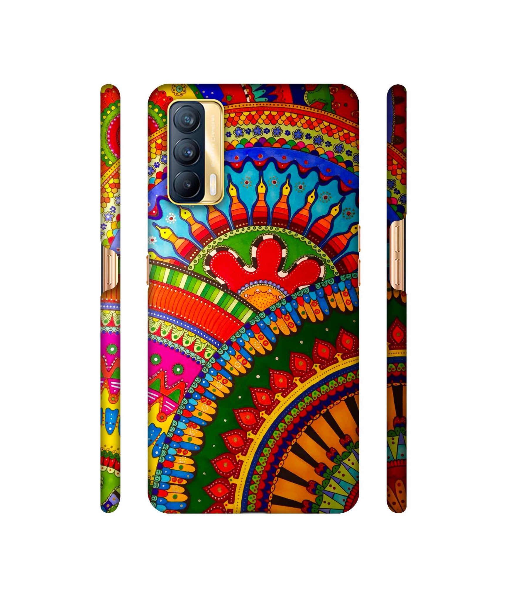 Rajasthani Rangoli Art Designer Hard Back Cover for Realme X7 5G