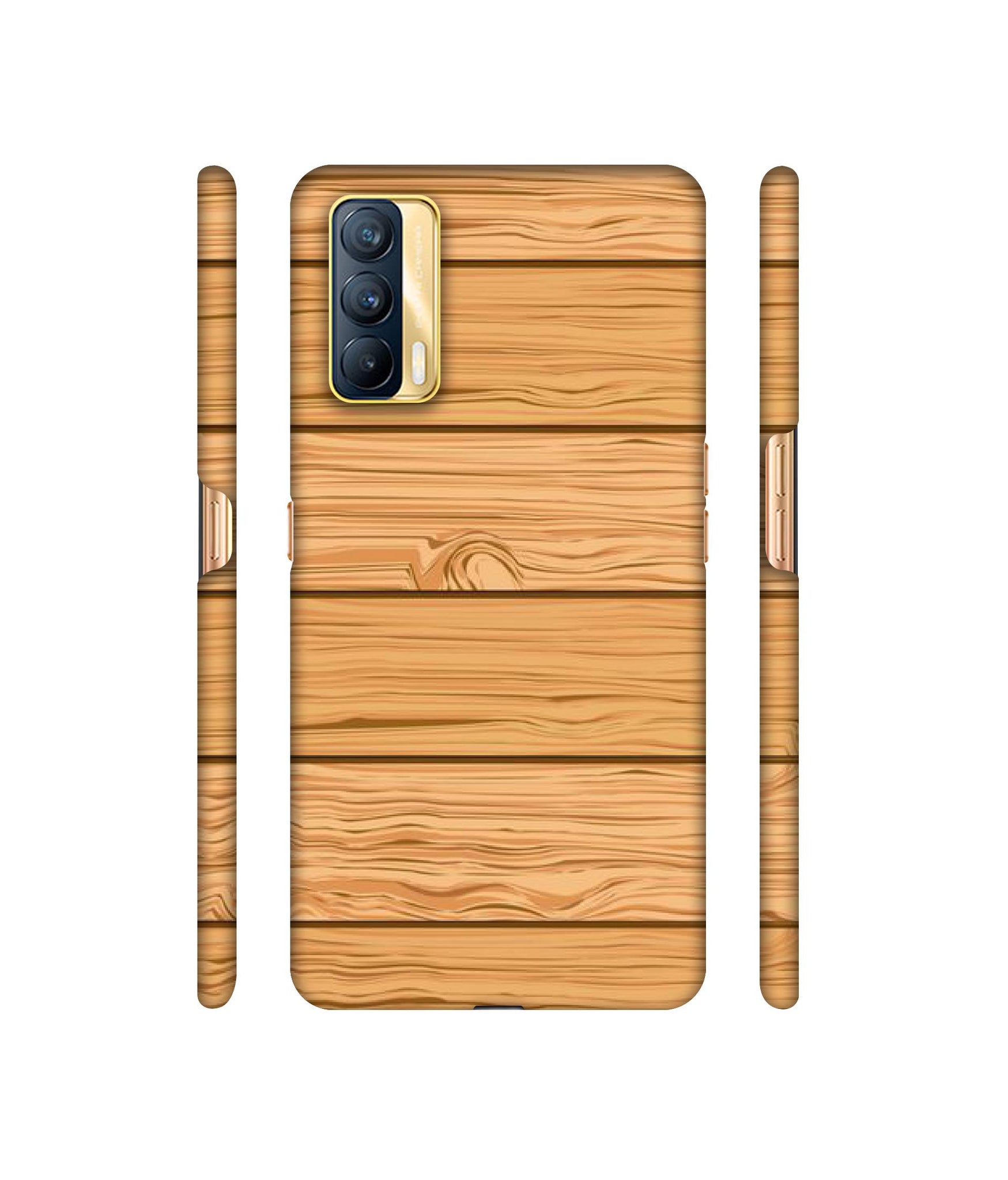 Wooden Texture Pattern Designer Hard Back Cover for Realme X7 5G