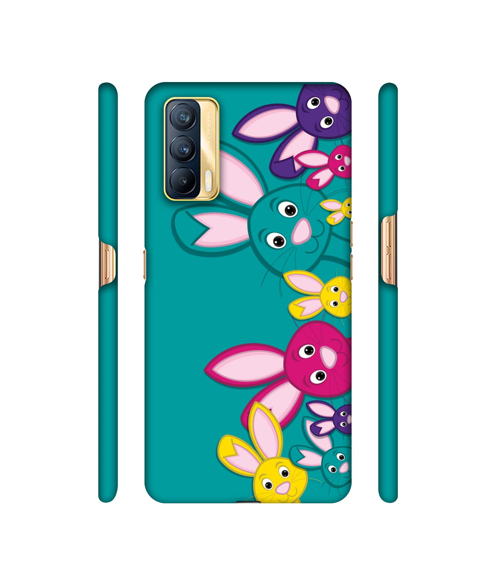 Rabbit Family Designer Hard Back Cover for Realme X7 5G