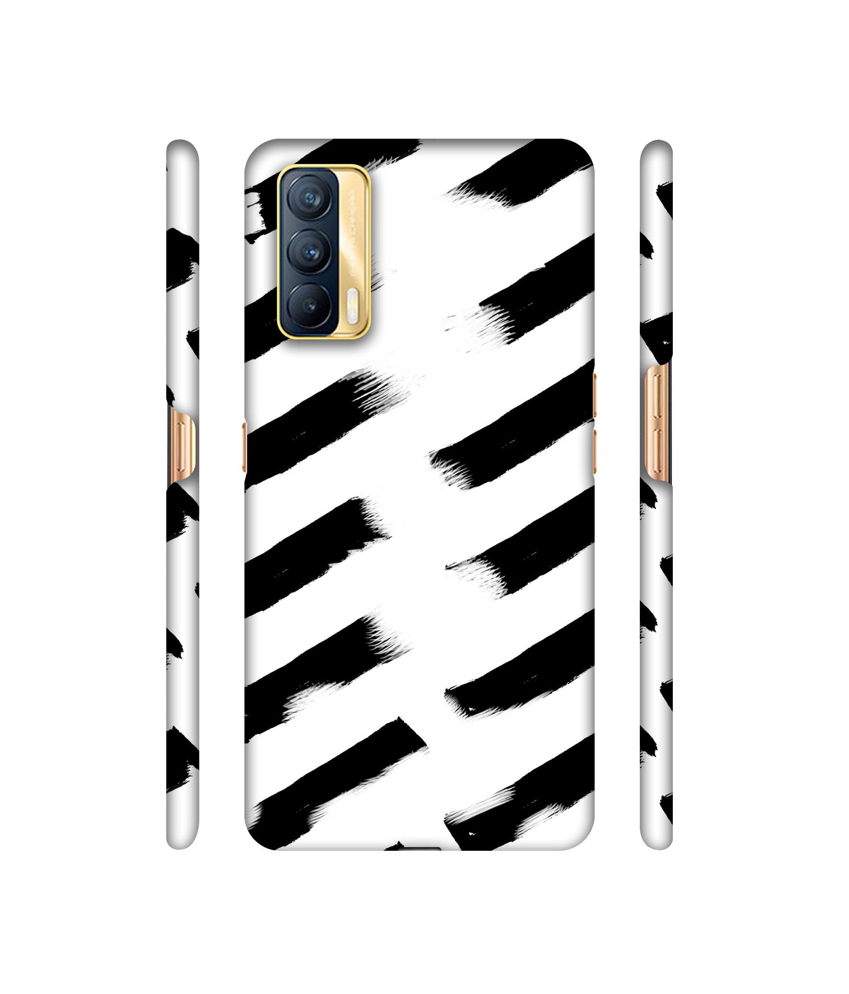Black & White Rectangle Designer Hard Back Cover for Realme X7 5G