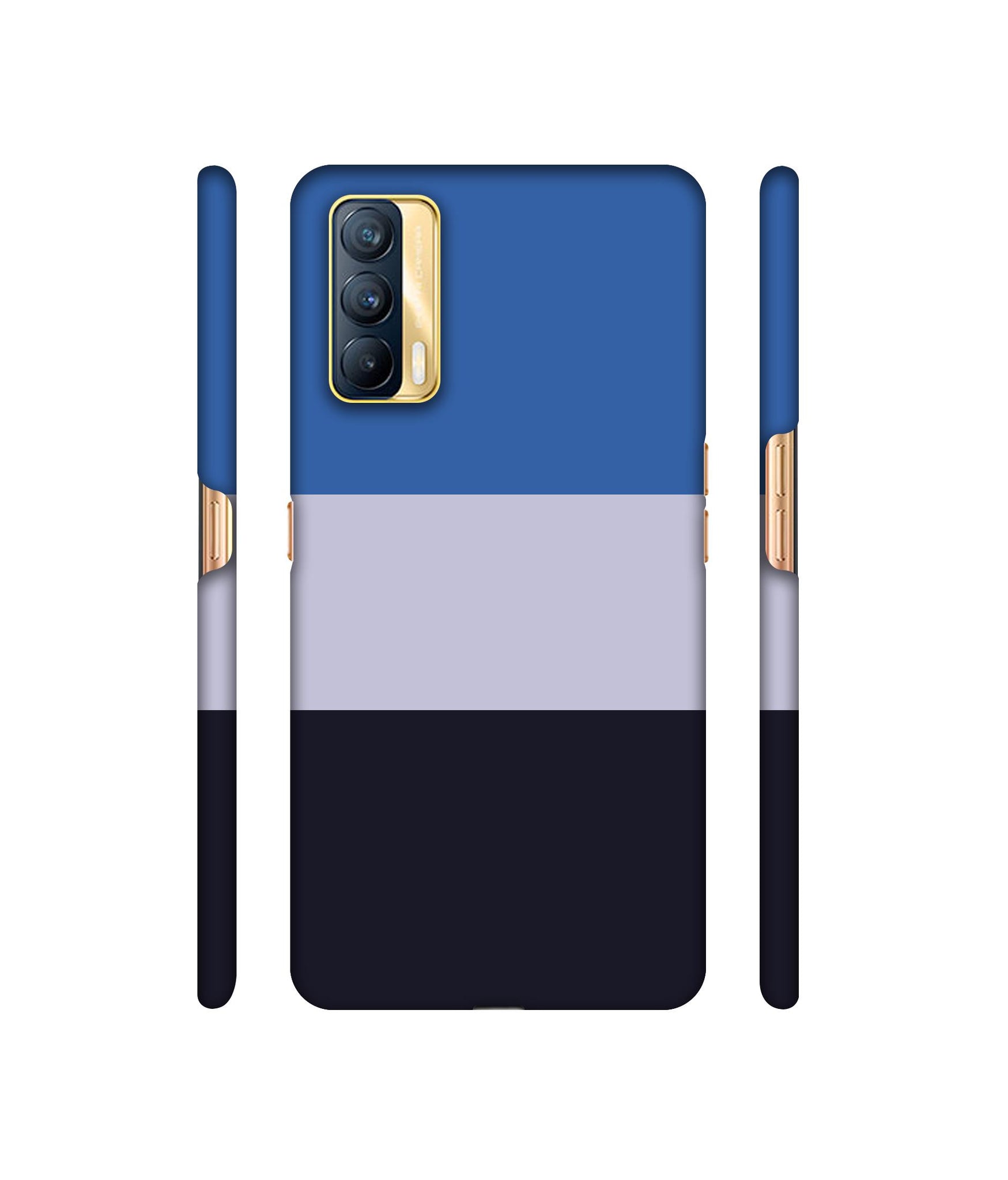 Three Colour Straps Designer Hard Back Cover for Realme X7 5G