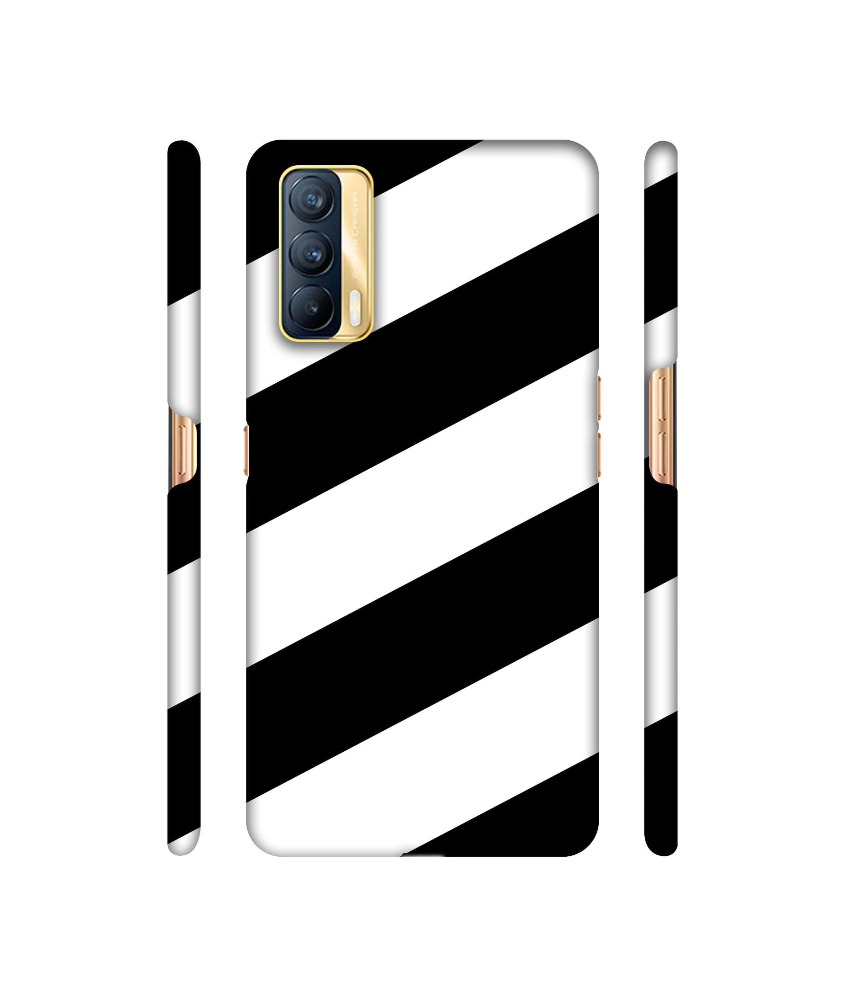 Black & White Line Designer Hard Back Cover for Realme X7 5G