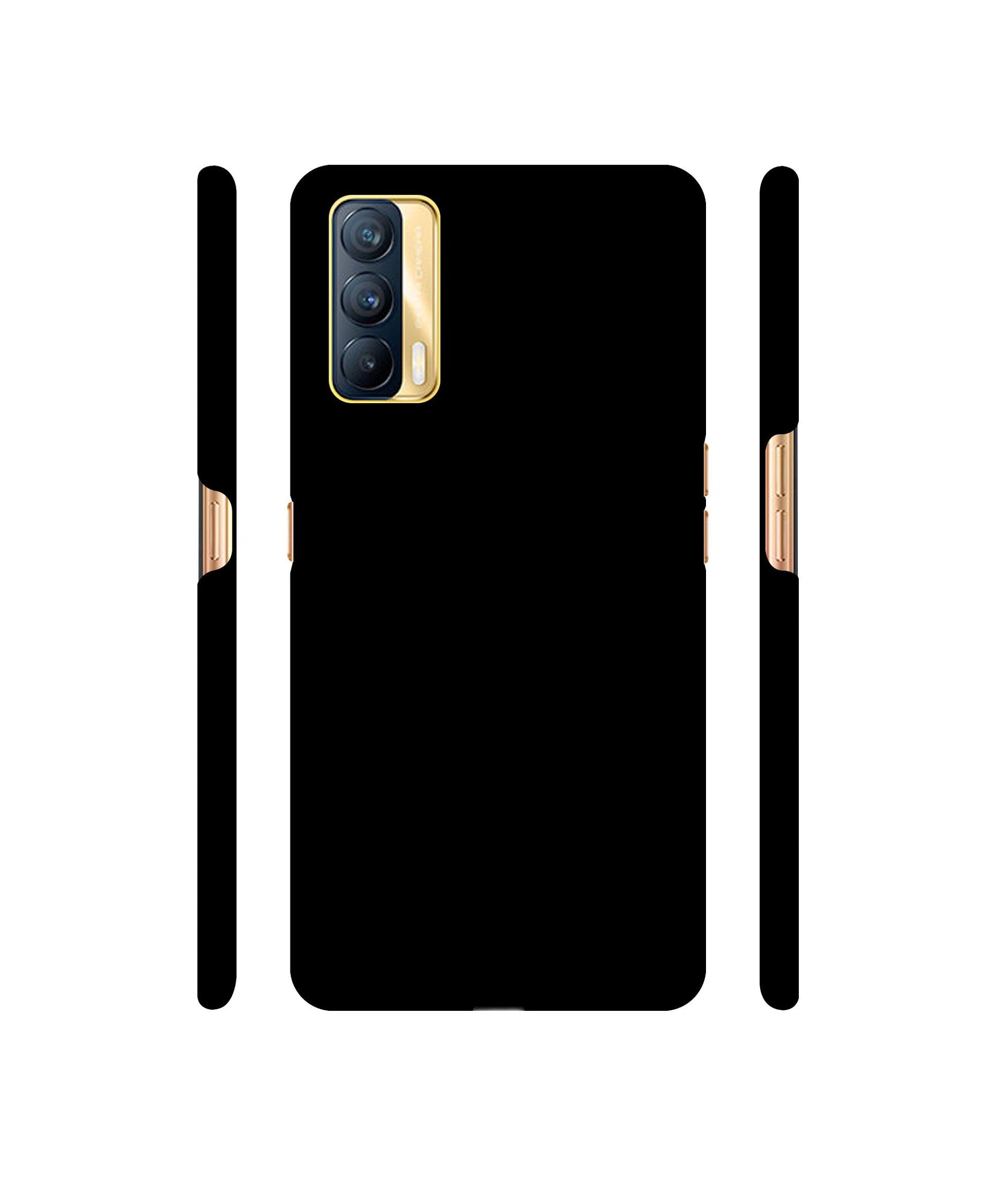 Solid Black Designer Hard Back Cover for Realme X7 5G