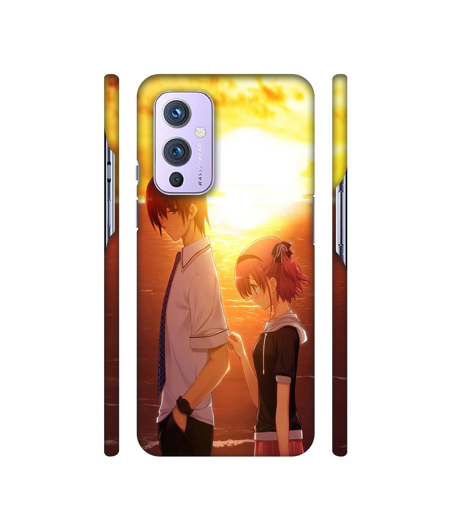 Girl Boy Sunset Sea Designer Hard Back Cover for OnePlus 9