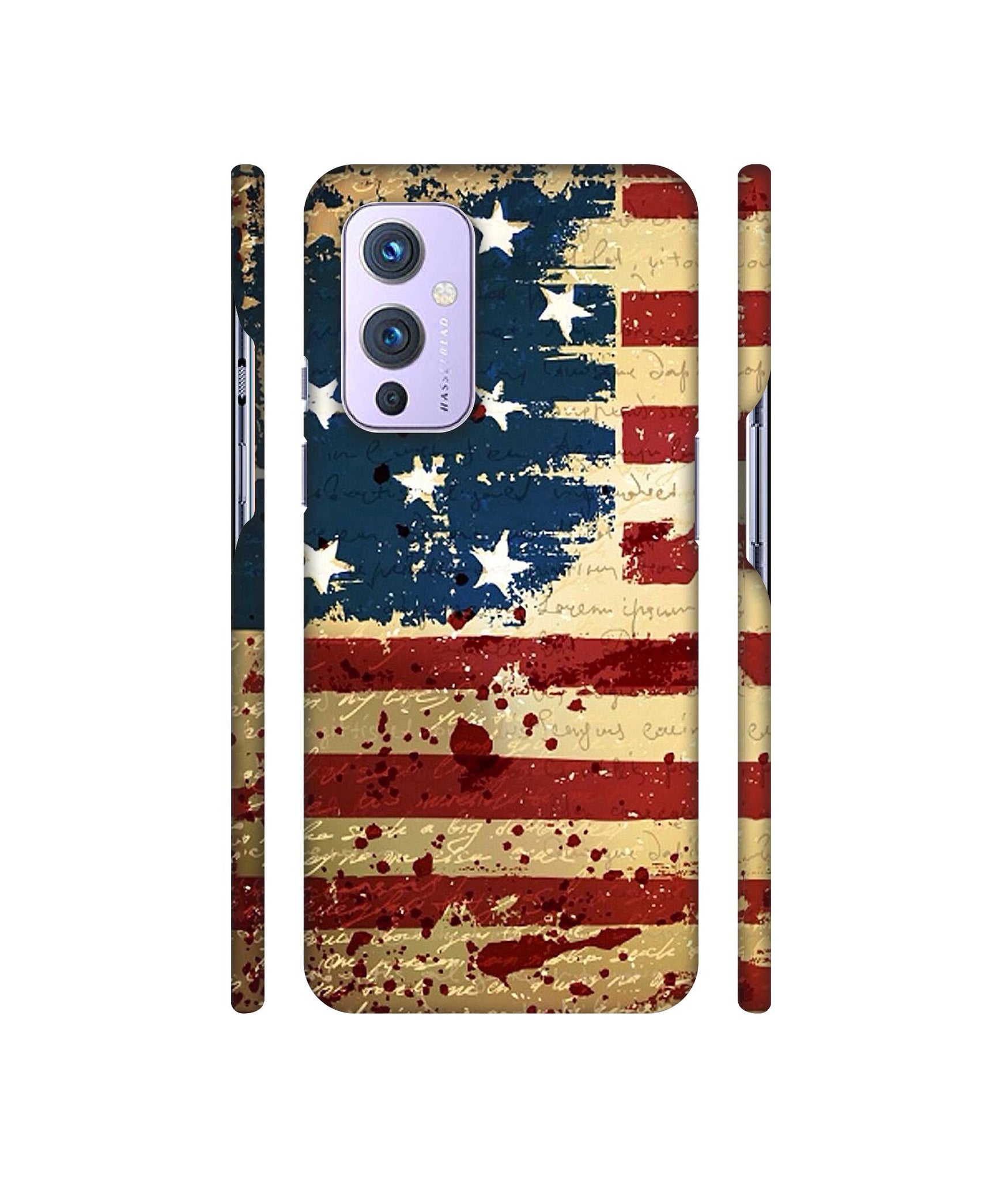 Colorful USA Flag Designer Hard Back Cover for OnePlus 9