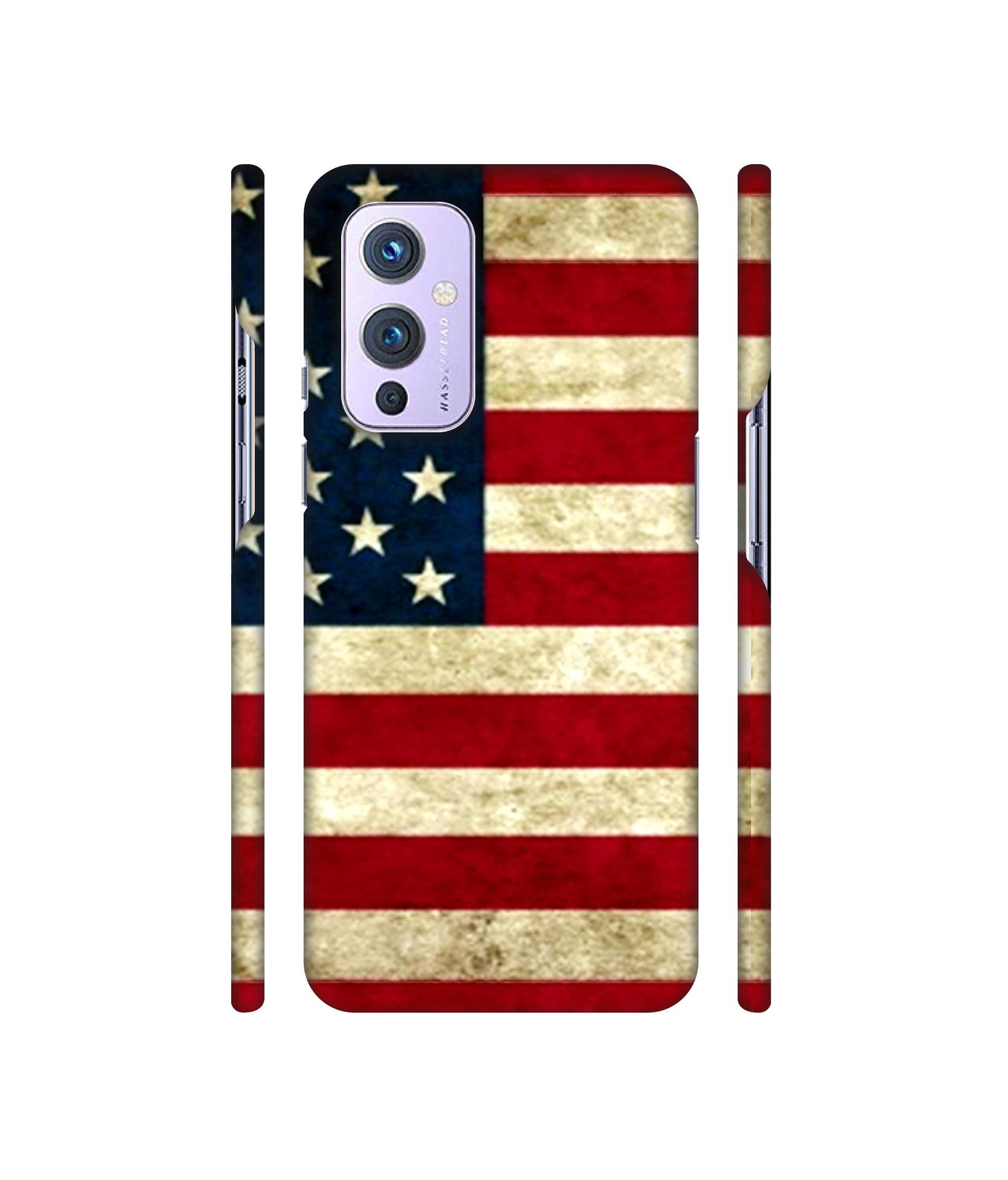 Multicoloured USA Flag Designer Hard Back Cover for OnePlus 9