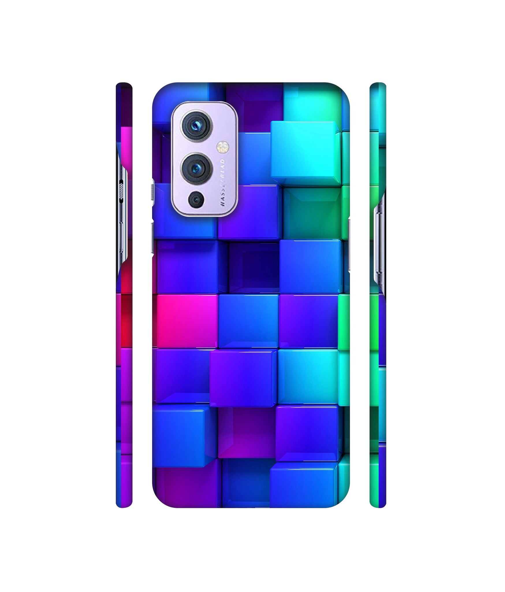 Blocks Rainbow 3D Graphics Designer Hard Back Cover for OnePlus 9