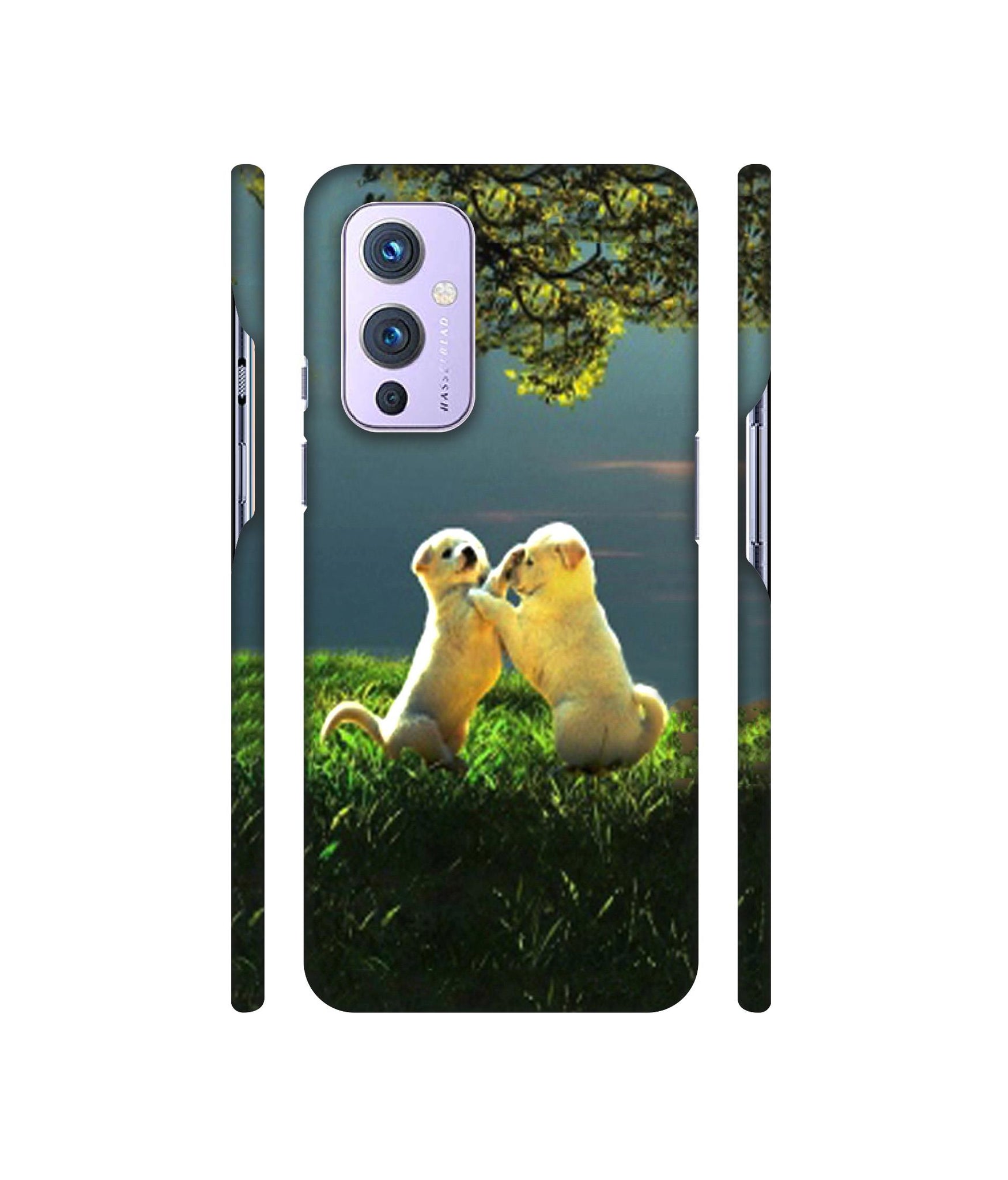 Puppy Couple Play Kids Nature Designer Hard Back Cover for OnePlus 9