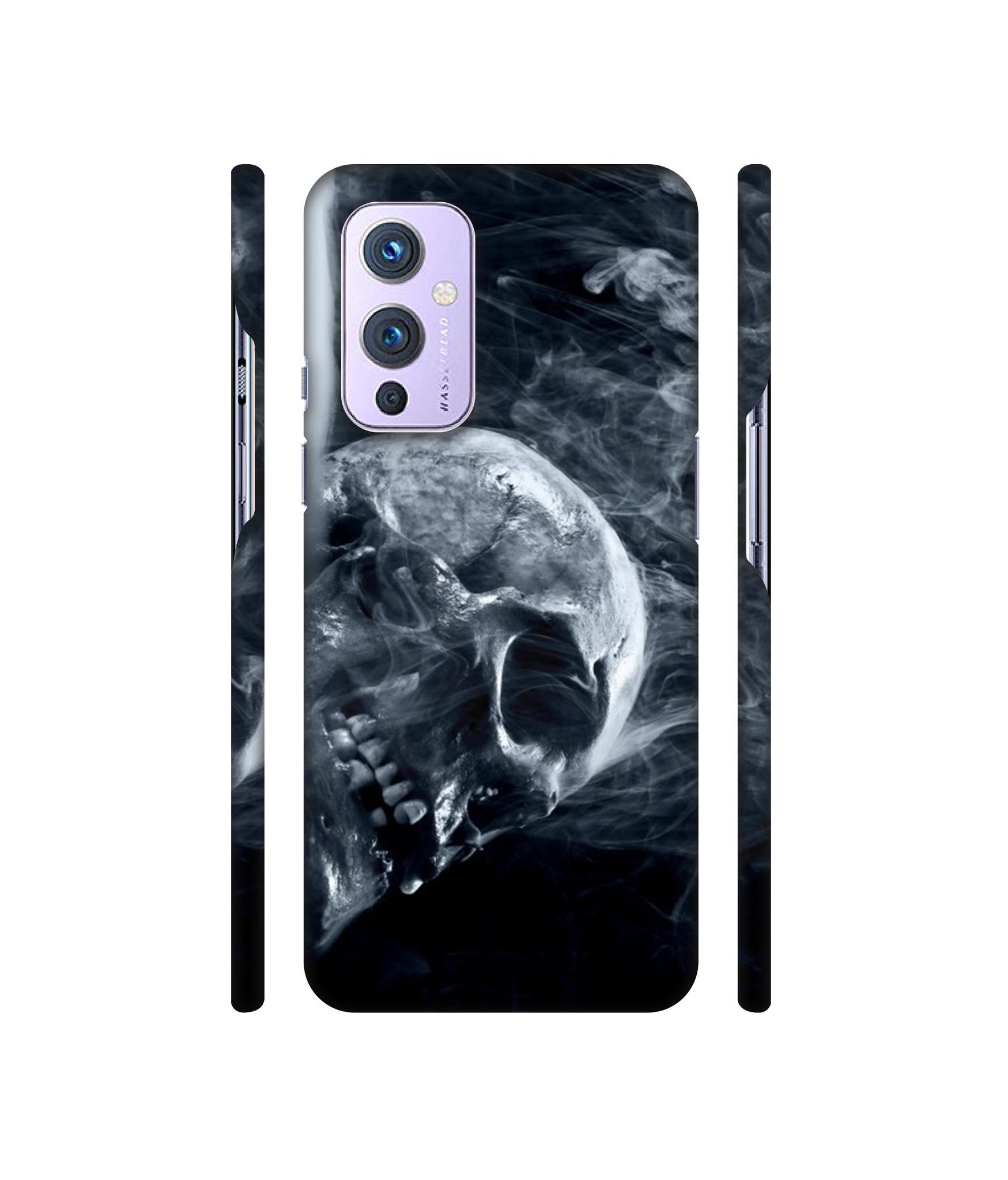 Skull Smoke Blue Scary Death Designer Hard Back Cover for OnePlus 9