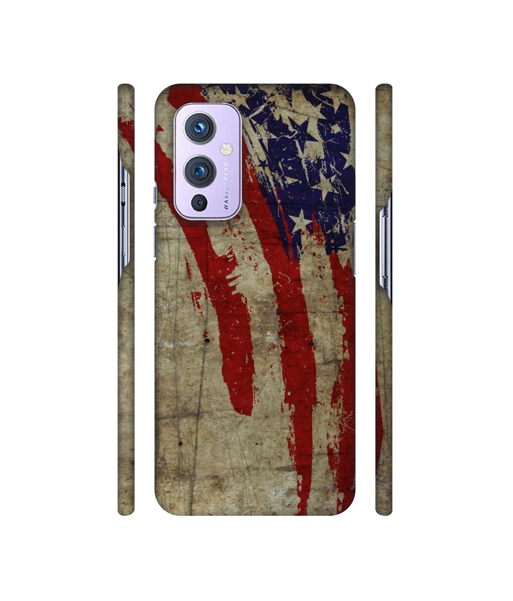 Vintage American Flag Designer Hard Back Cover for OnePlus 9