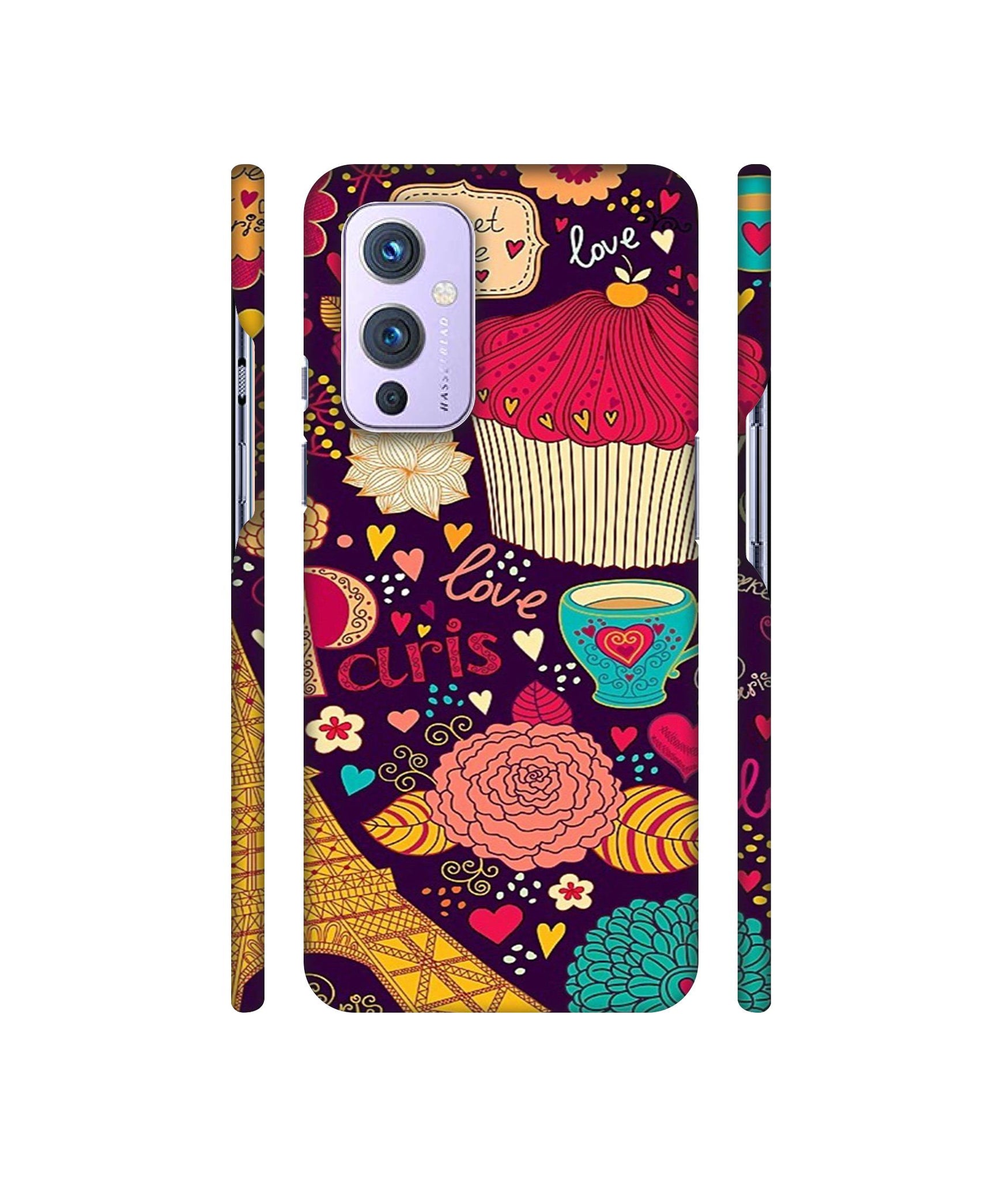 Paris Flower Love Designer Hard Back Cover for OnePlus 9