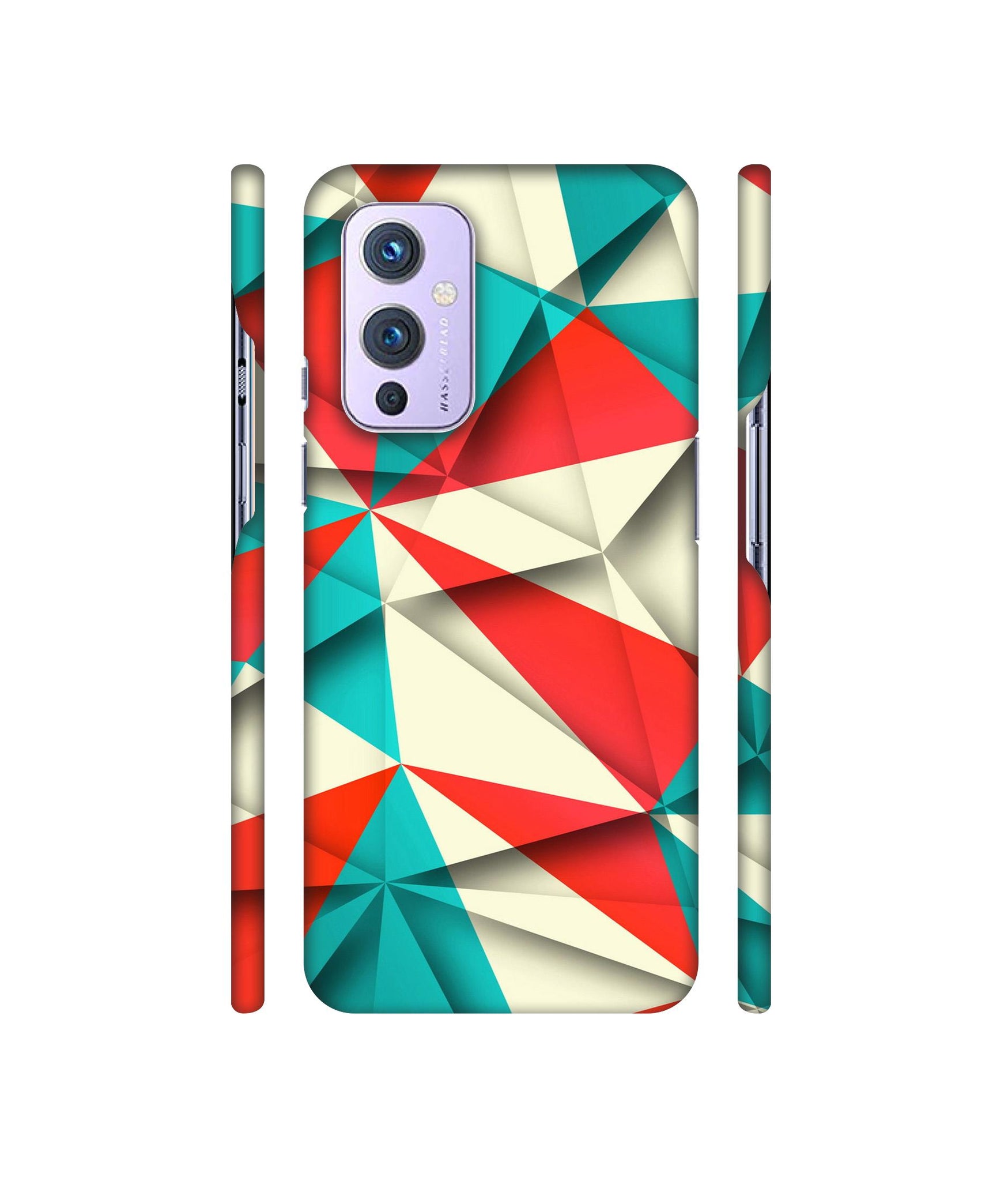 Red Blue White Pattern Designer Hard Back Cover for OnePlus 9