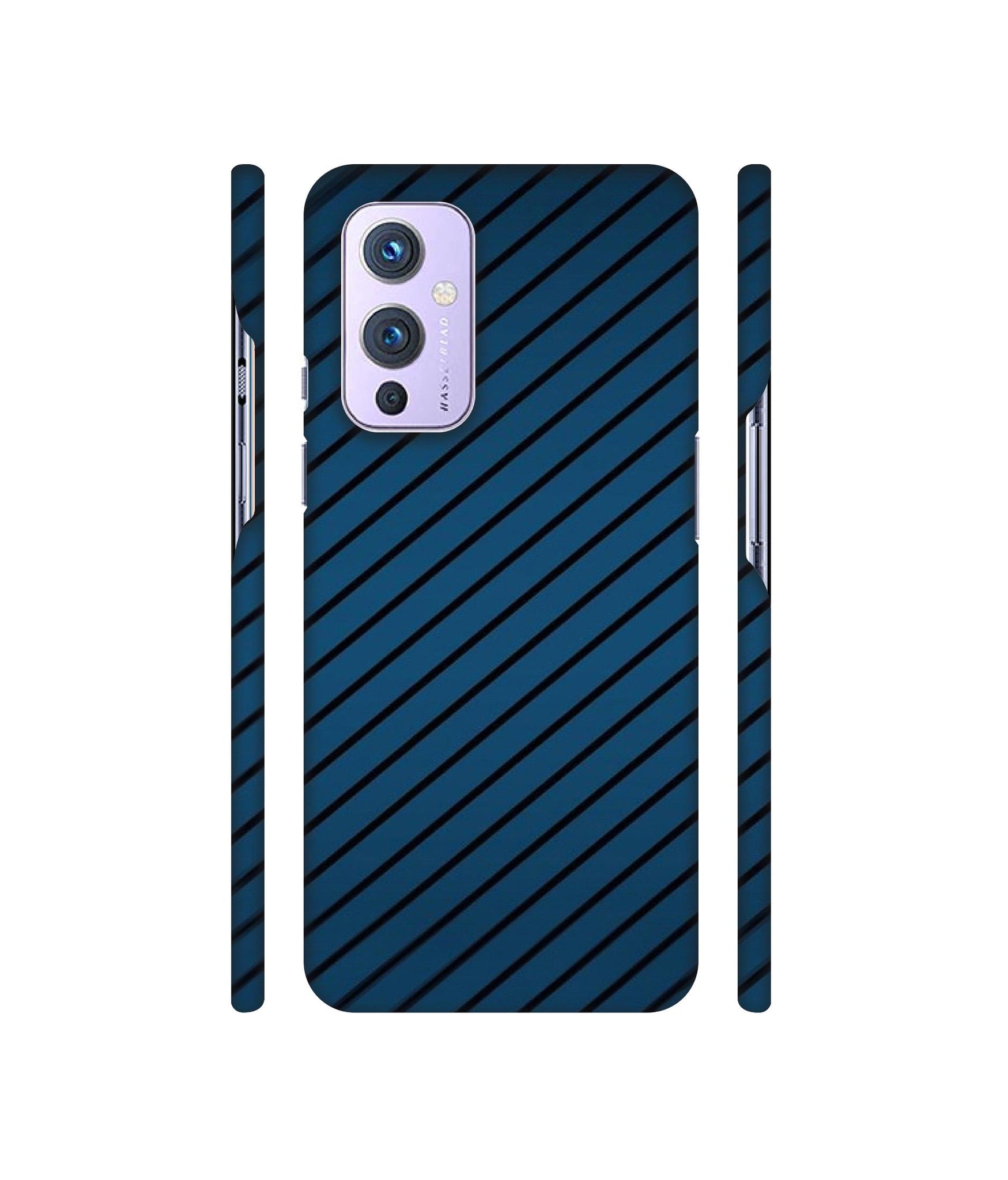 Blue Stripes Designer Hard Back Cover for OnePlus 9