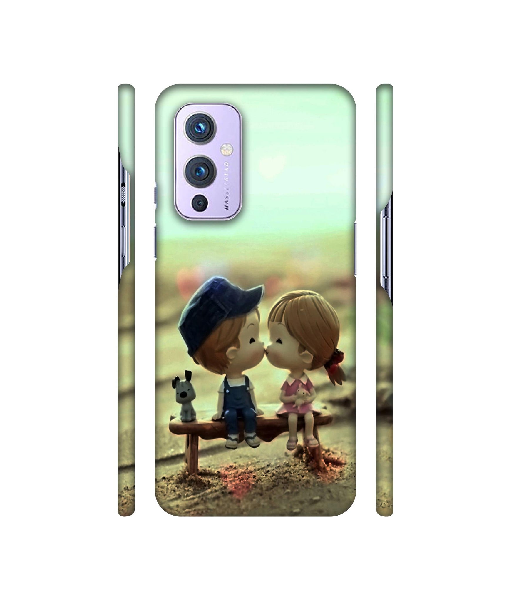 Love Couples Pattern Designer Hard Back Cover for OnePlus 9