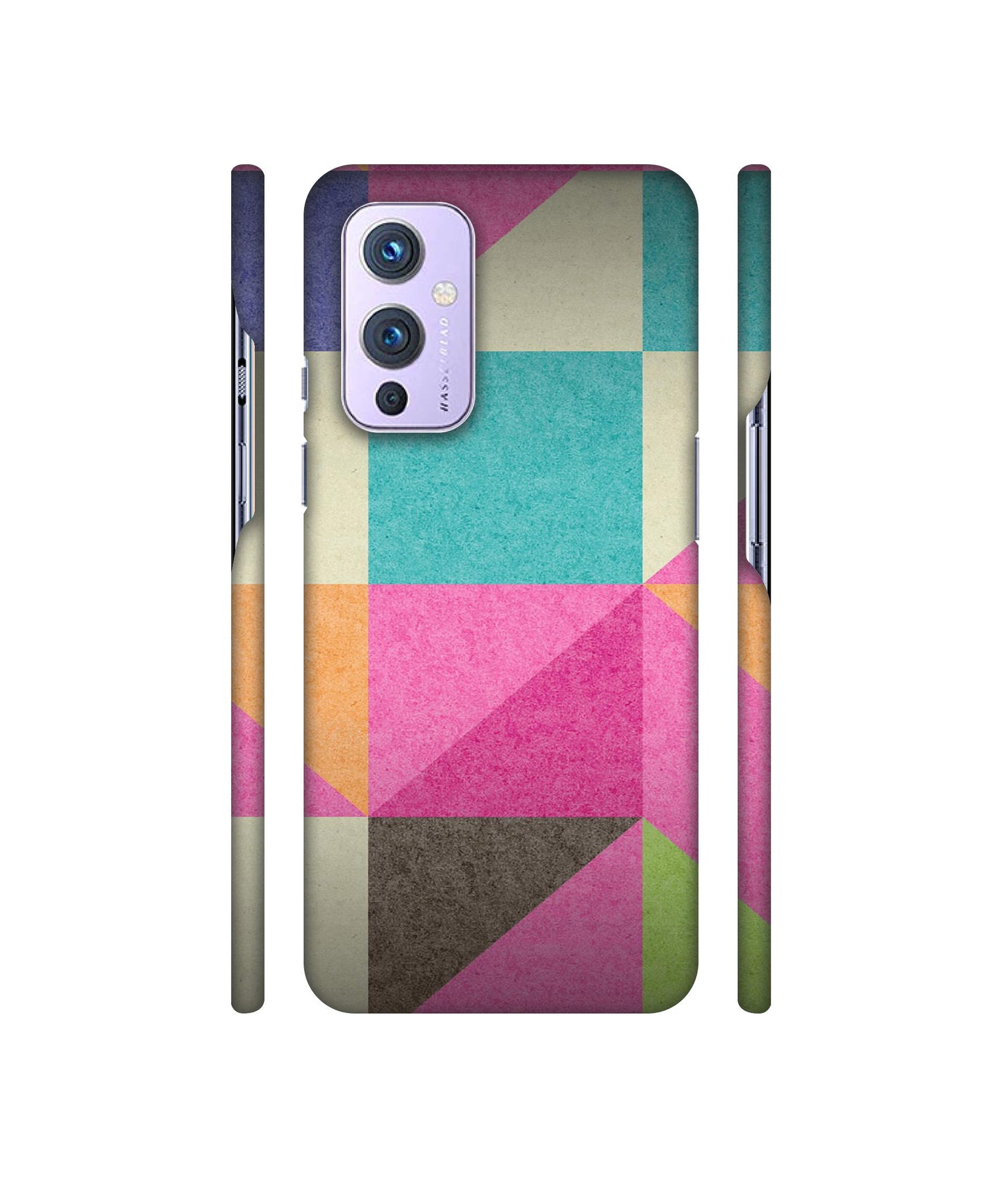 Pink Cyan Designer Hard Back Cover for OnePlus 9