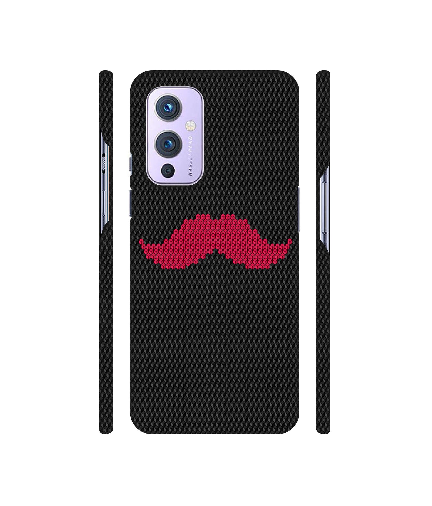 Pink Mustache Pattern Designer Hard Back Cover for OnePlus 9