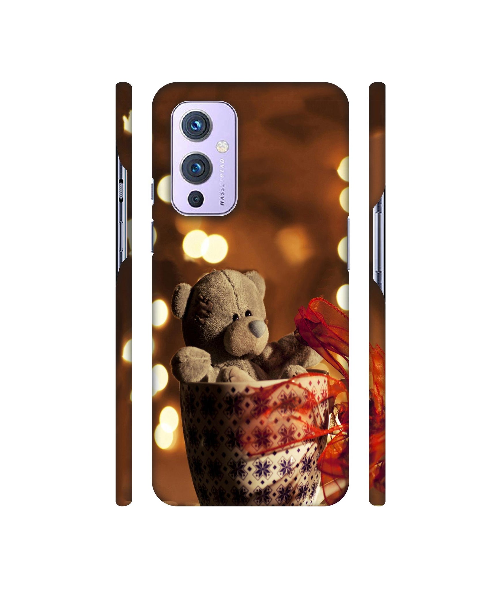 Teddy In Cup Designer Hard Back Cover for OnePlus 9