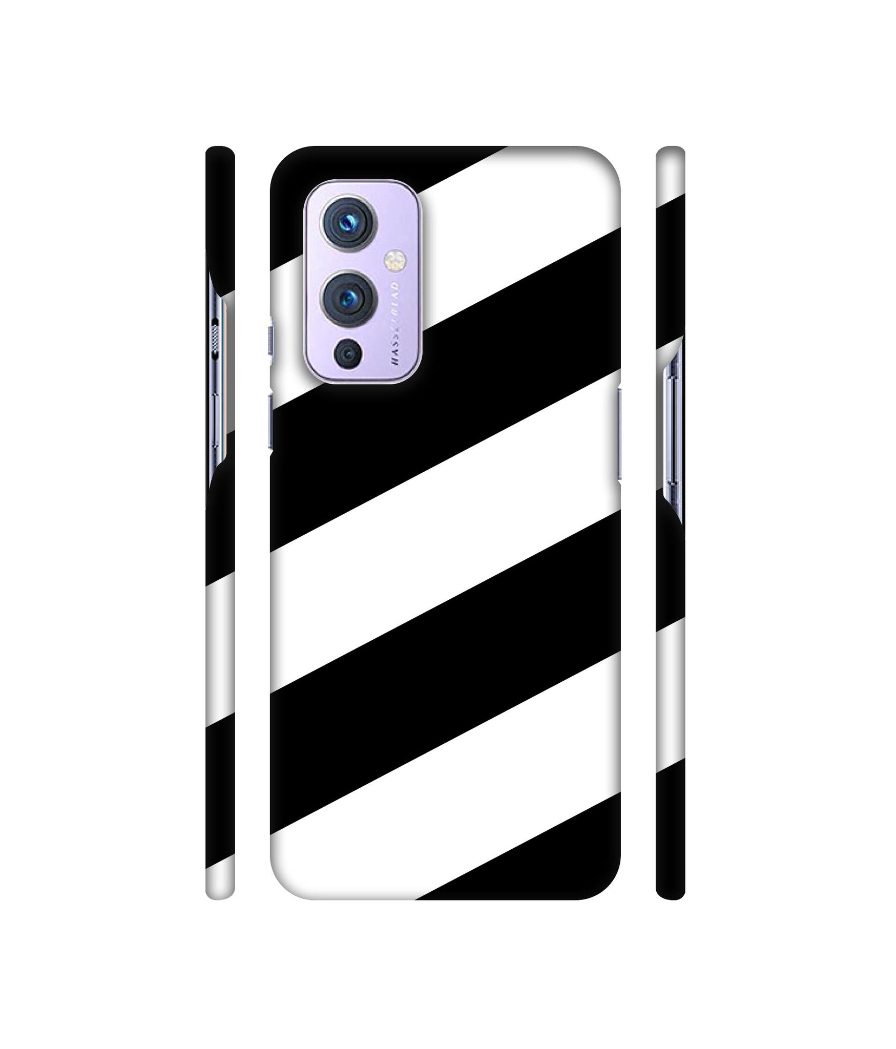 Black & White Line Designer Hard Back Cover for OnePlus 9
