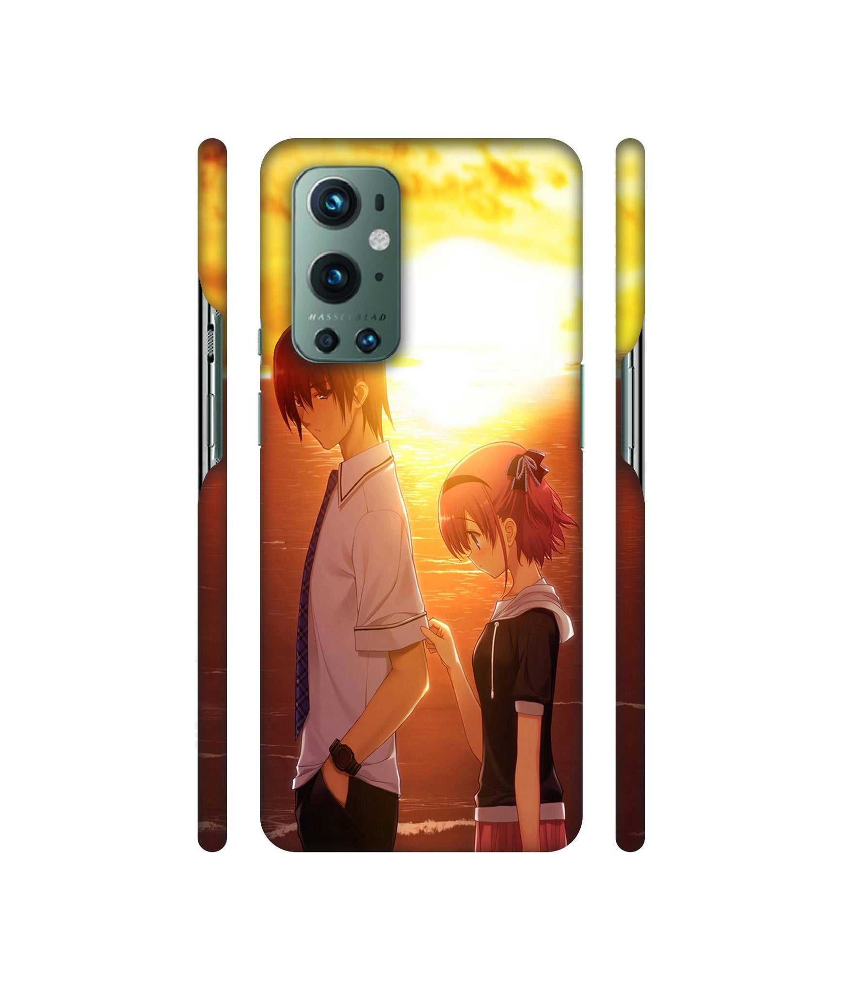 Girl Boy Sunset Sea Designer Hard Back Cover for OnePlus 9 Pro