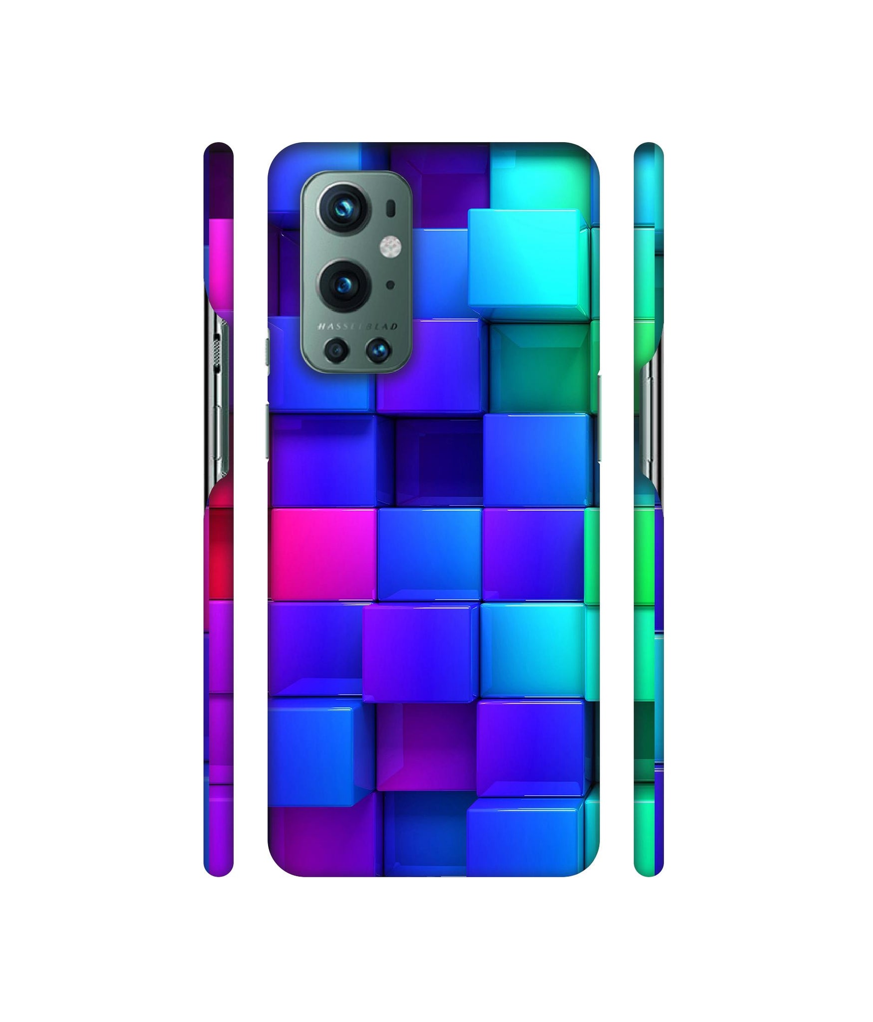 Blocks Rainbow 3D Graphics Designer Hard Back Cover for OnePlus 9 Pro