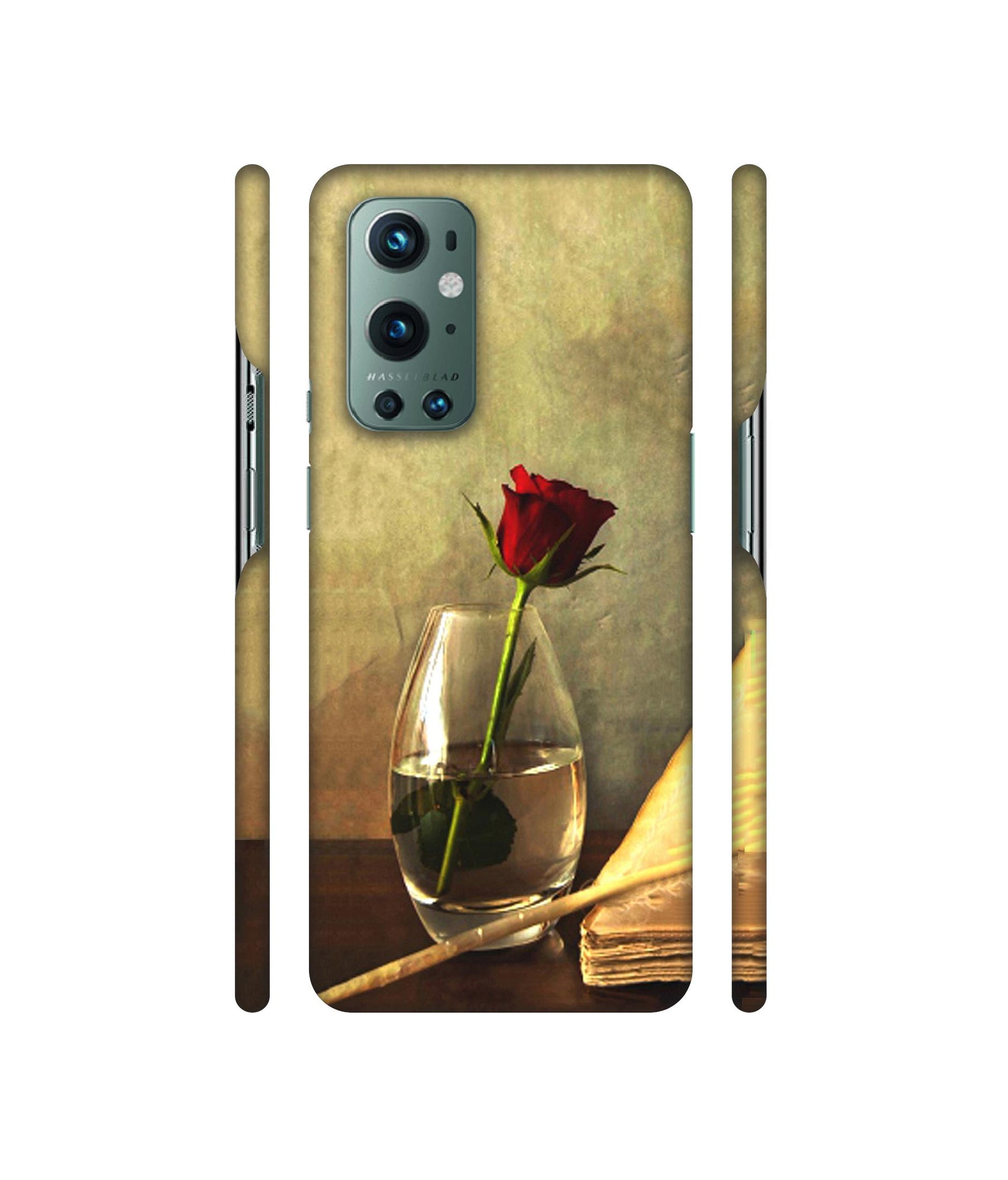 Red Rose in Glass Designer Hard Back Cover for OnePlus 9 Pro