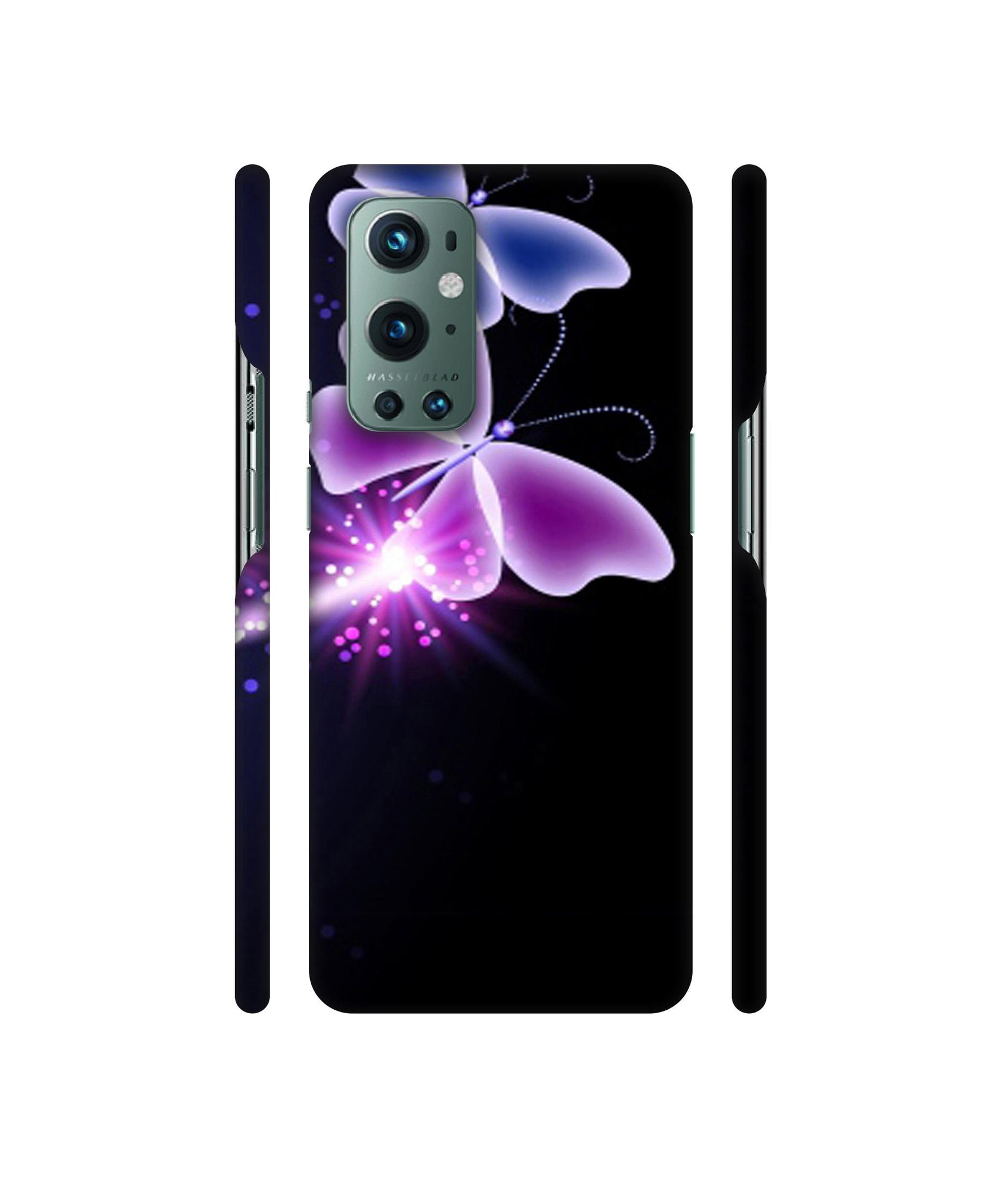 Neon Butterfly Light Abstract Shine Designer Hard Back Cover for OnePlus 9 Pro