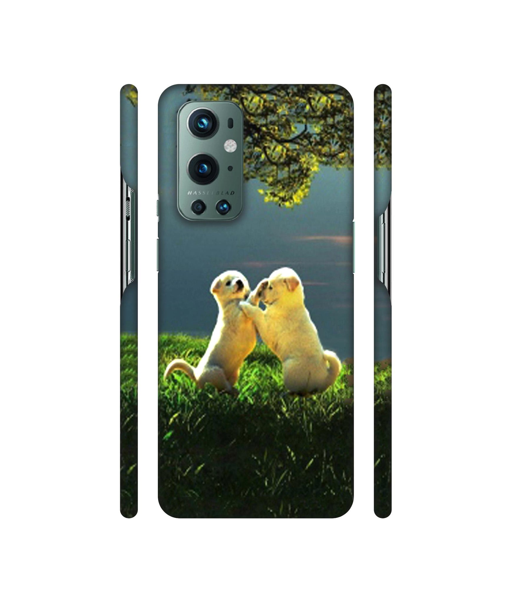 Puppy Couple Play Kids Nature Designer Hard Back Cover for OnePlus 9 Pro