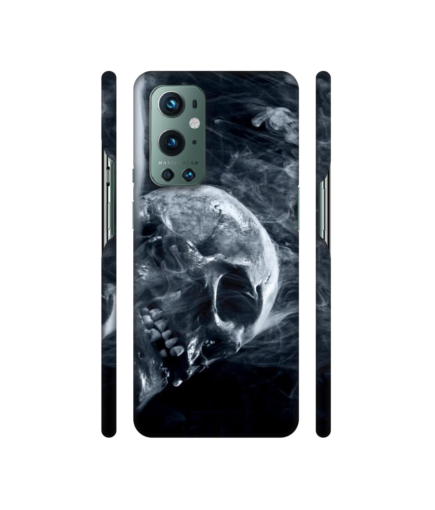 Skull Smoke Blue Scary Death Designer Hard Back Cover for OnePlus 9 Pro