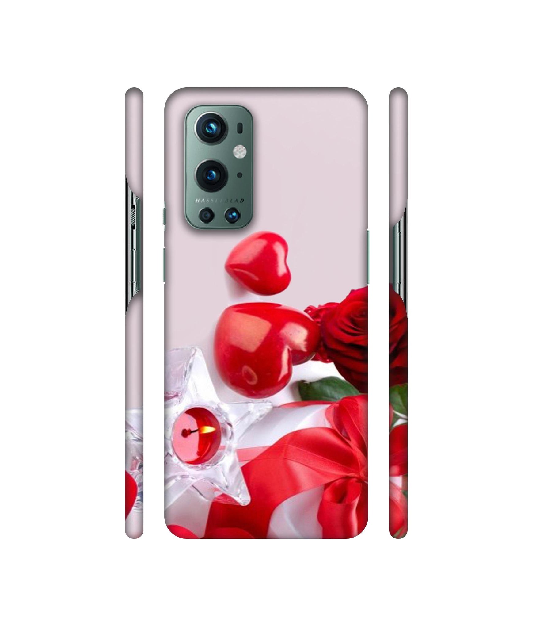 Red Rose Heart Valentines Couple Designer Hard Back Cover for OnePlus 9 Pro