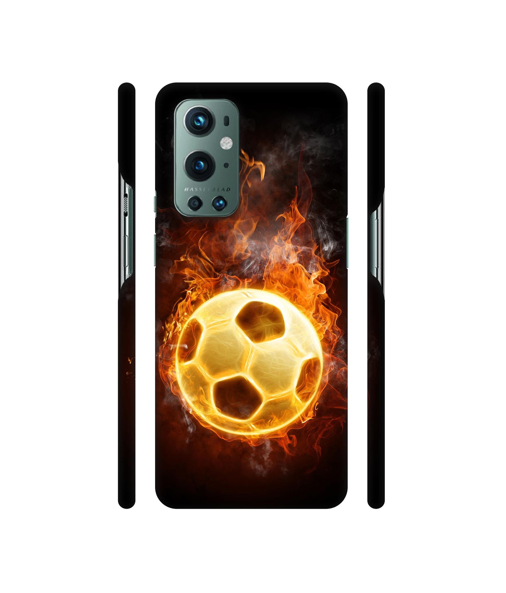 Football & Fire Designer Hard Back Cover for OnePlus 9 Pro