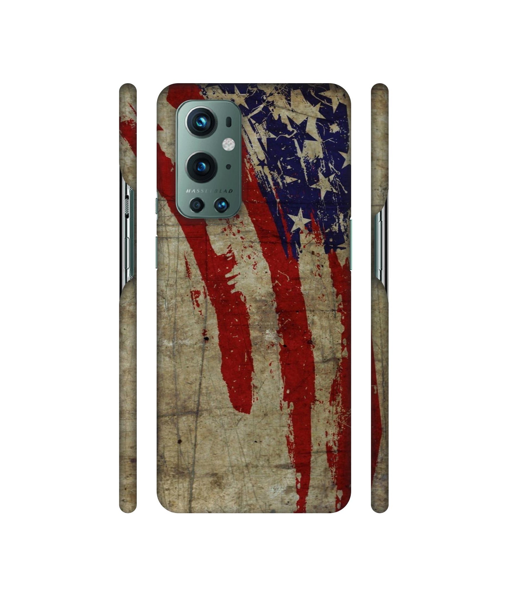 Vintage American Flag Designer Hard Back Cover for OnePlus 9 Pro