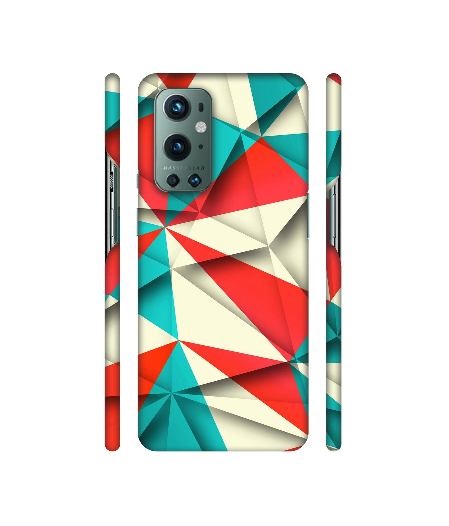 Red Blue White Pattern Designer Hard Back Cover for OnePlus 9 Pro