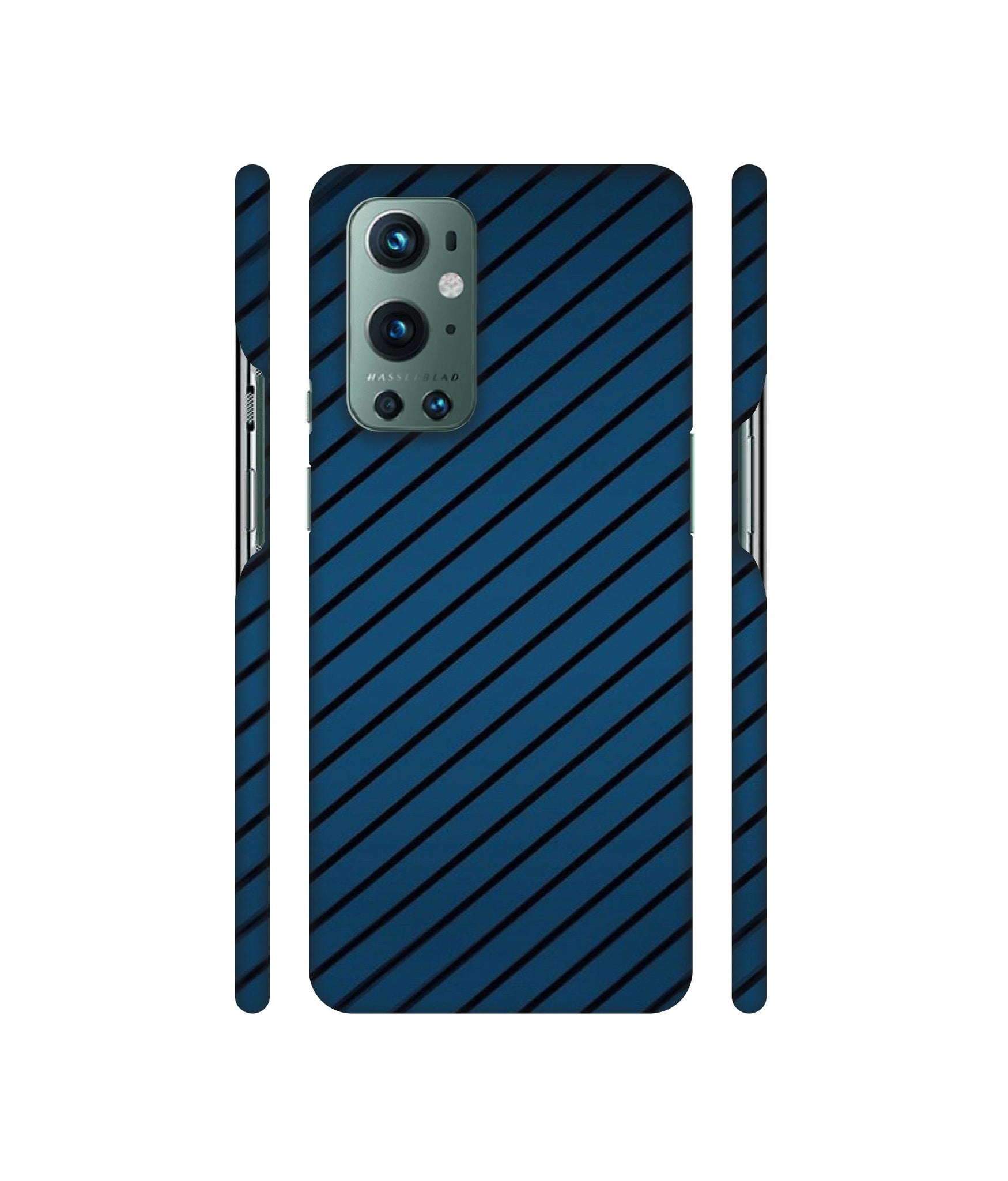 Blue Stripes Designer Hard Back Cover for OnePlus 9 Pro