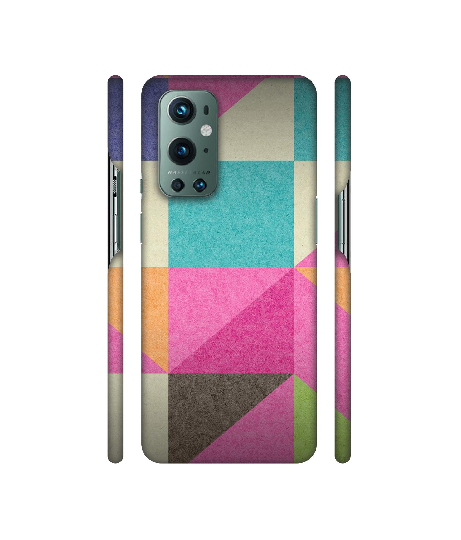 Pink Cyan Designer Hard Back Cover for OnePlus 9 Pro