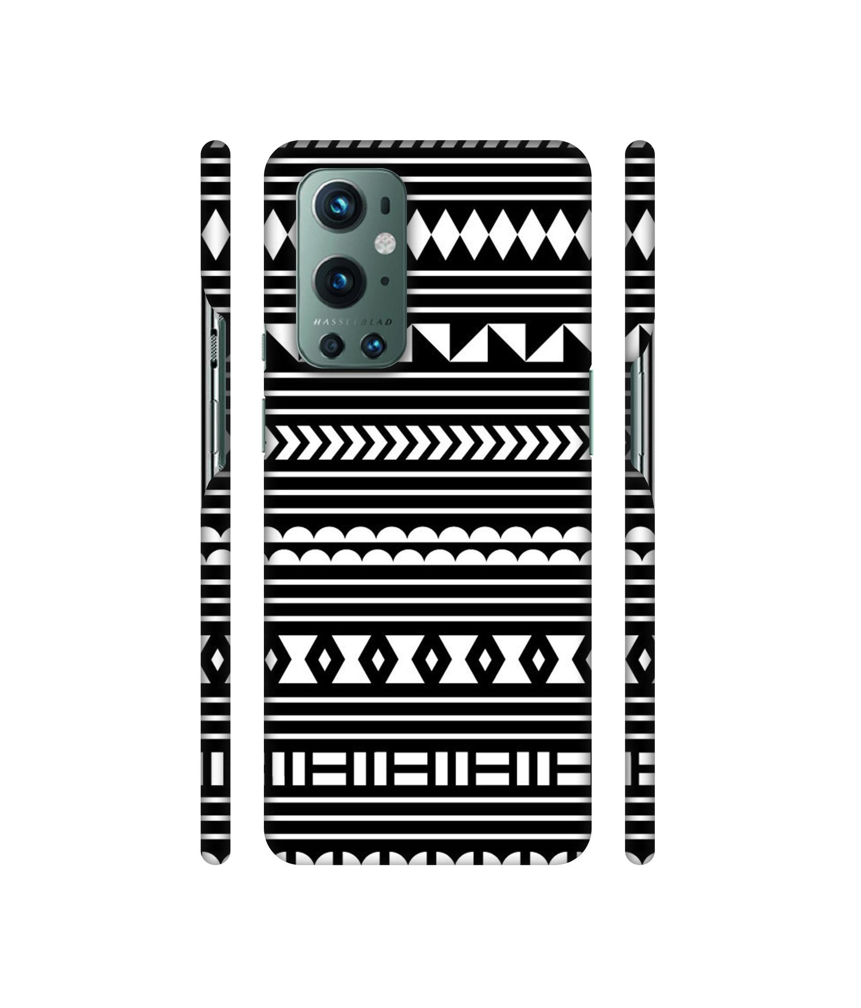 Black Pattern Designer Hard Back Cover for OnePlus 9 Pro