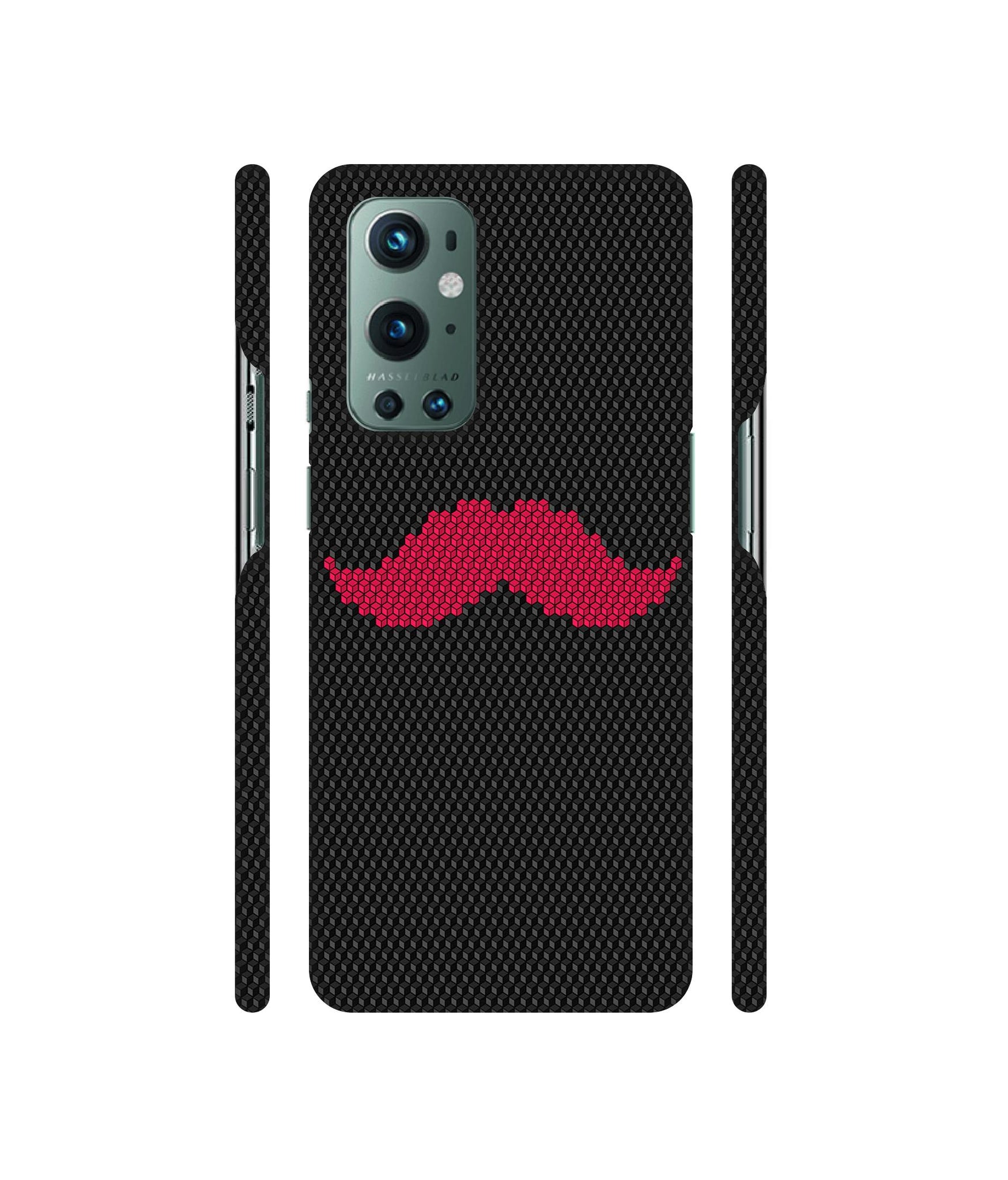 Pink Mustache Pattern Designer Hard Back Cover for OnePlus 9 Pro