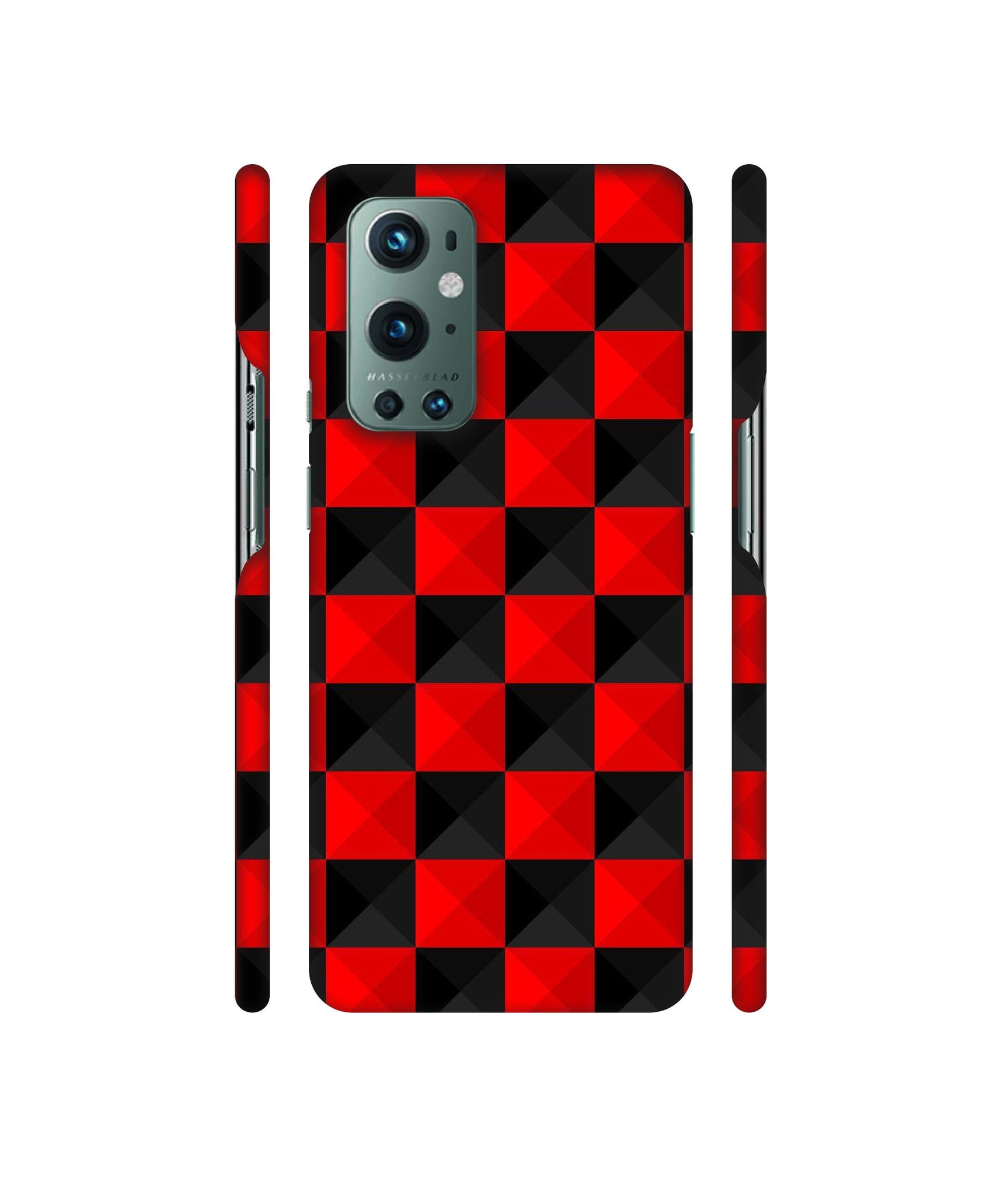 Red N Black Cubes Designer Hard Back Cover for OnePlus 9 Pro