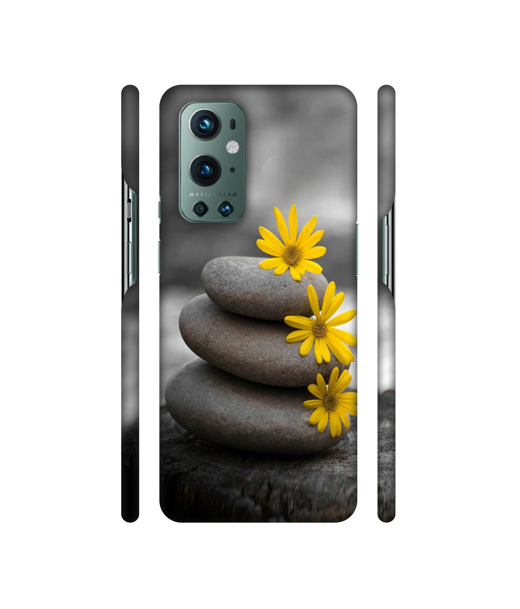 Stones And Flower Designer Hard Back Cover for OnePlus 9 Pro