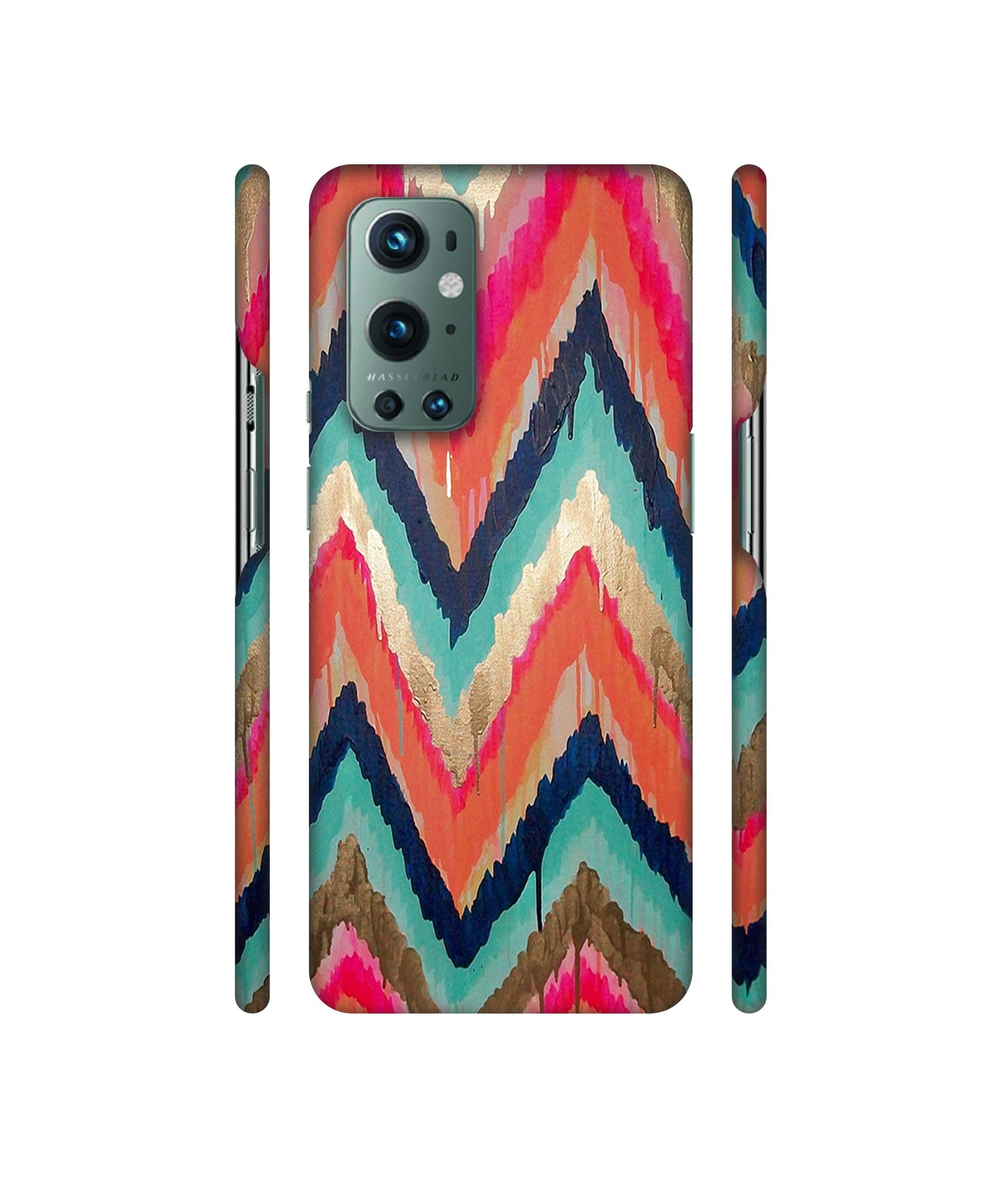 Colorful Zig-Zag Lines Art Designer Hard Back Cover for OnePlus 9 Pro