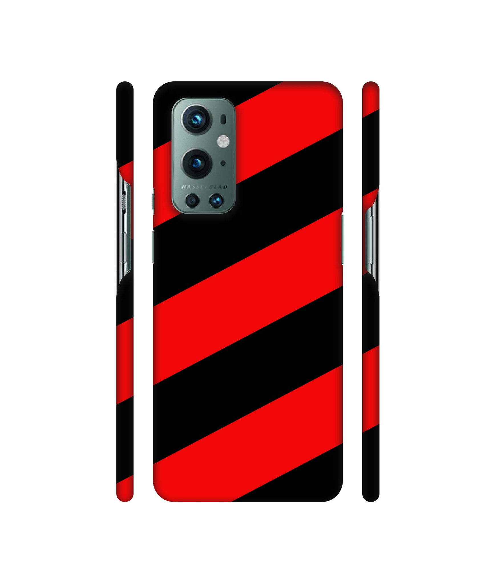 Red and Black Line Designer Hard Back Cover for OnePlus 9 Pro