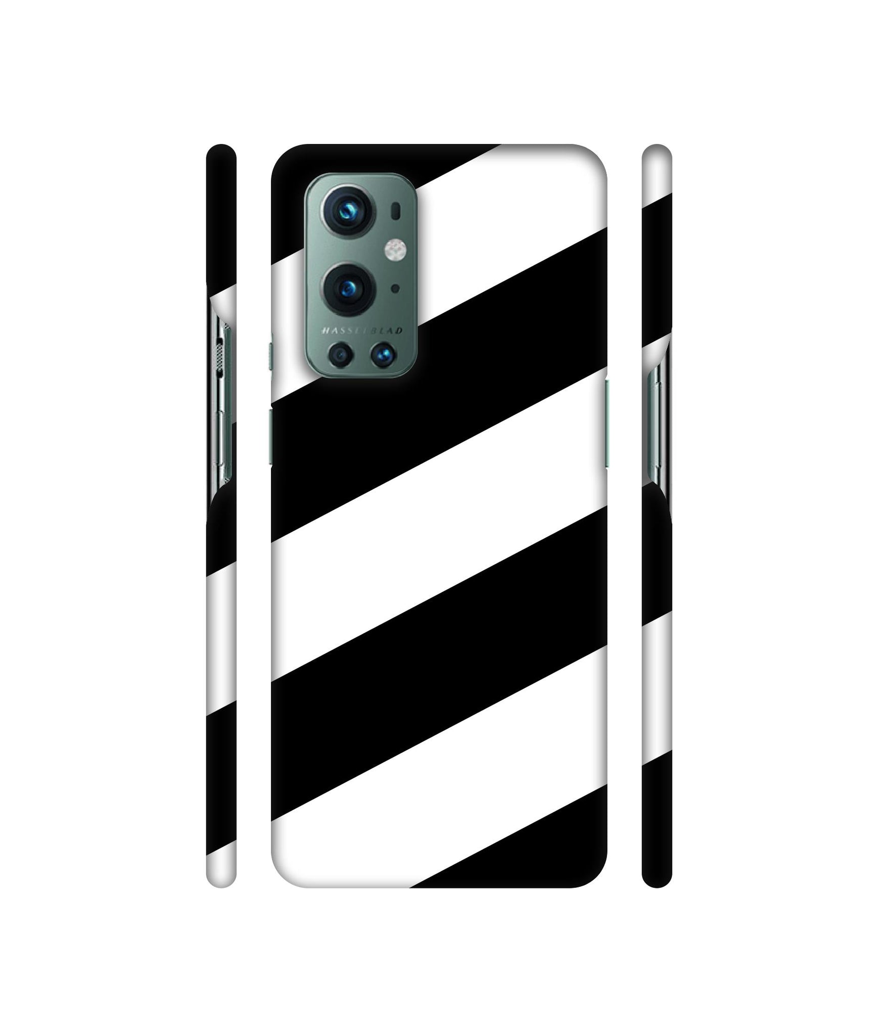 Black & White Line Designer Hard Back Cover for OnePlus 9 Pro
