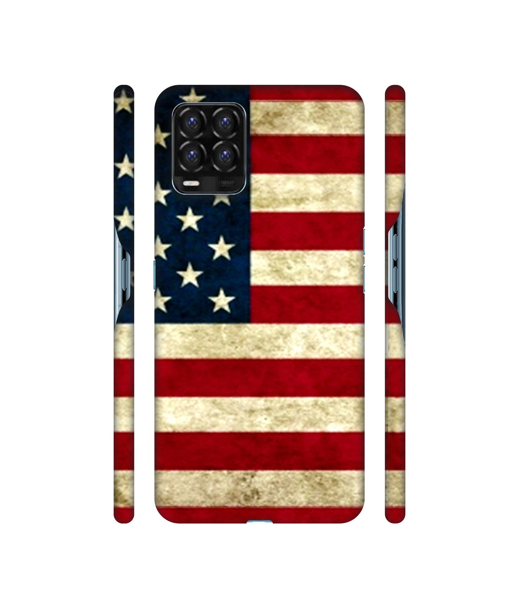 Multicoloured USA Flag Designer Hard Back Cover for Realme 8 / Realme 8 Pro