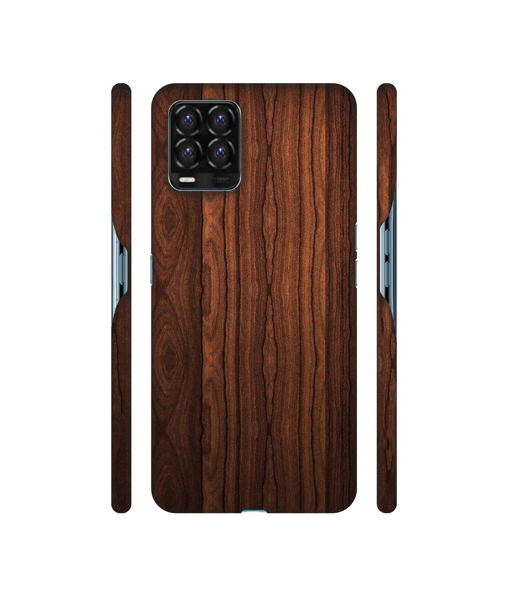 Brown Wooden Texture Designer Hard Back Cover for Realme 8 / Realme 8 Pro