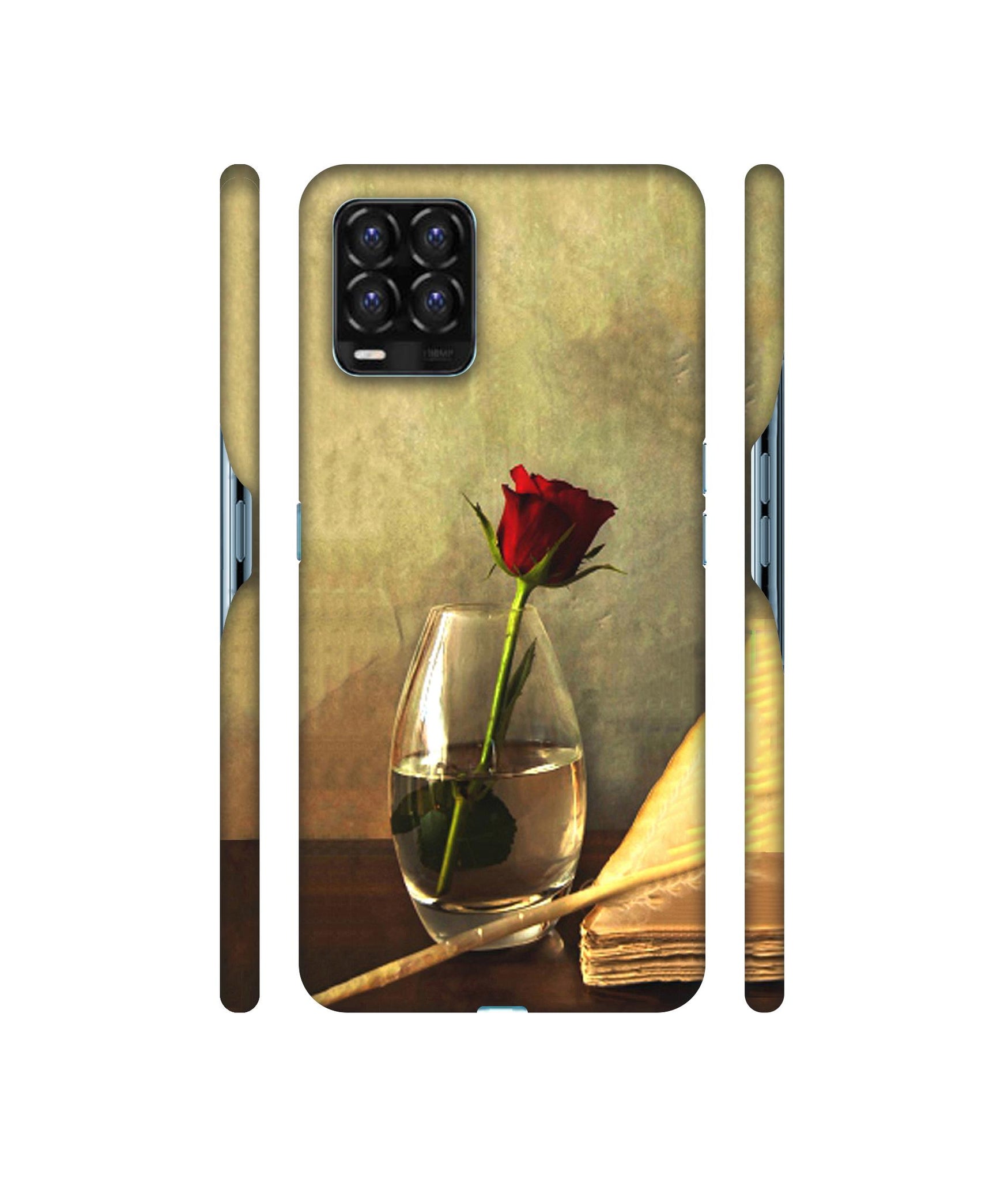 Red Rose in Glass Designer Hard Back Cover for Realme 8 / Realme 8 Pro