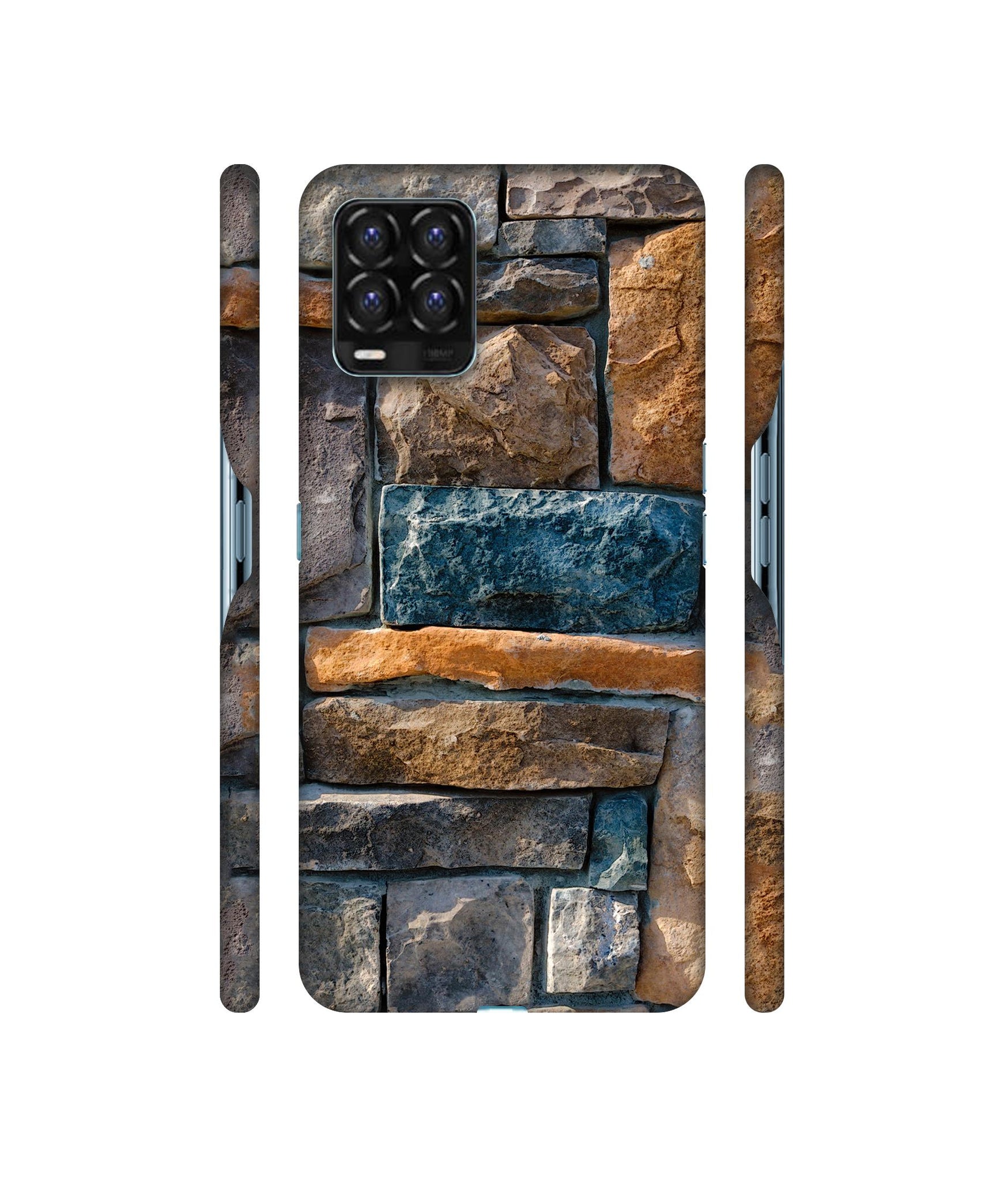 Decorative Stone Cladding Designer Hard Back Cover for Realme 8 / Realme 8 Pro