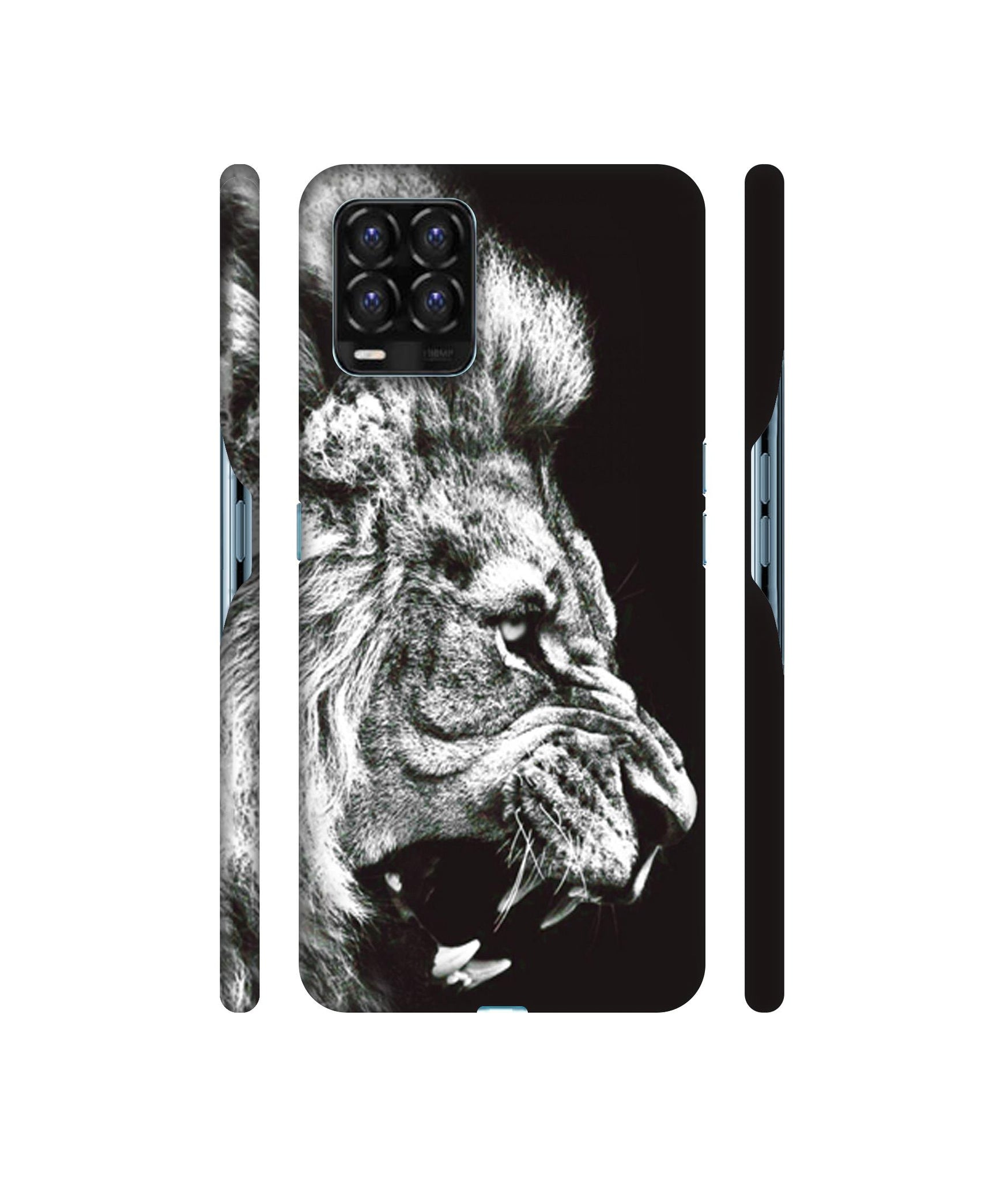 Angry Lion Designer Hard Back Cover for Realme 8 / Realme 8 Pro