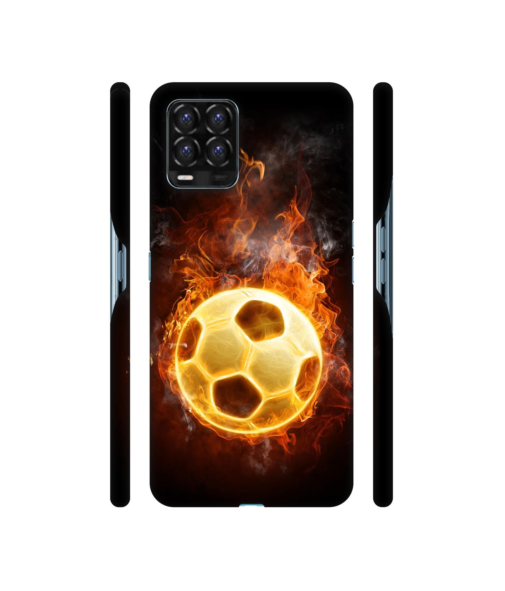 Football & Fire Designer Hard Back Cover for Realme 8 / Realme 8 Pro