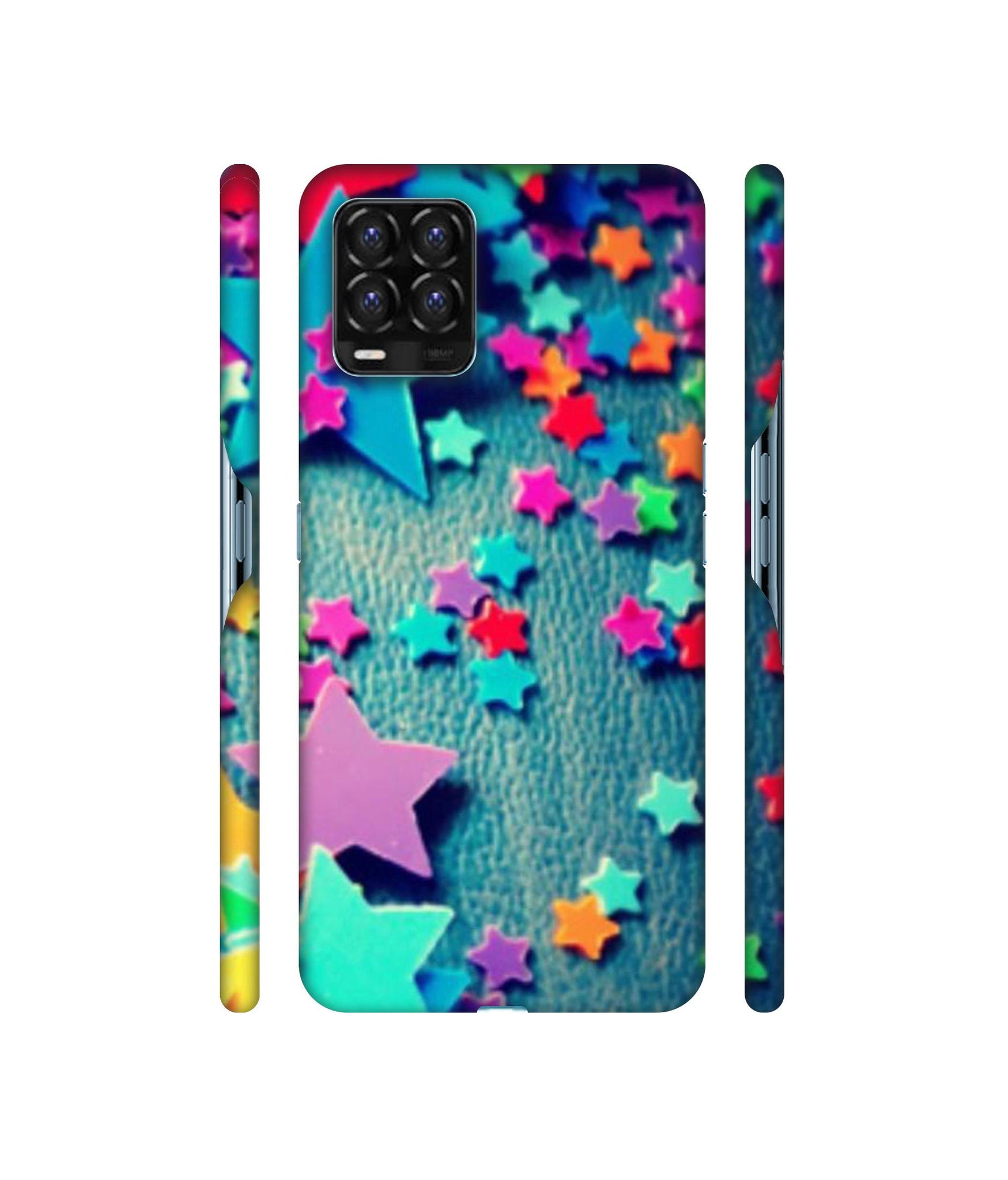 Colorful Stars Designer Hard Back Cover for Realme 8 / Realme 8 Pro